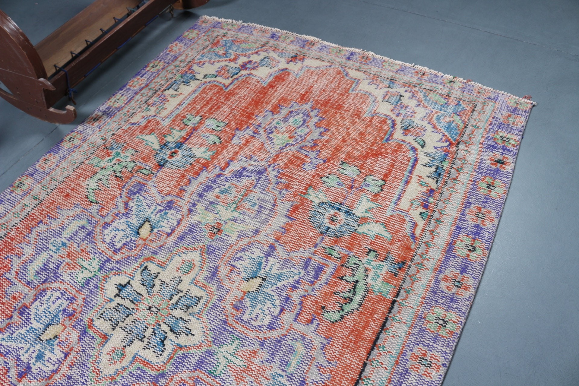 Eclectic Rug, Salon Rug, Cool Rugs, Vintage Rug, Orange Bedroom Rugs, Dining Room Rug, 5.4x9 ft Large Rug, Home Decor Rugs, Turkish Rugs