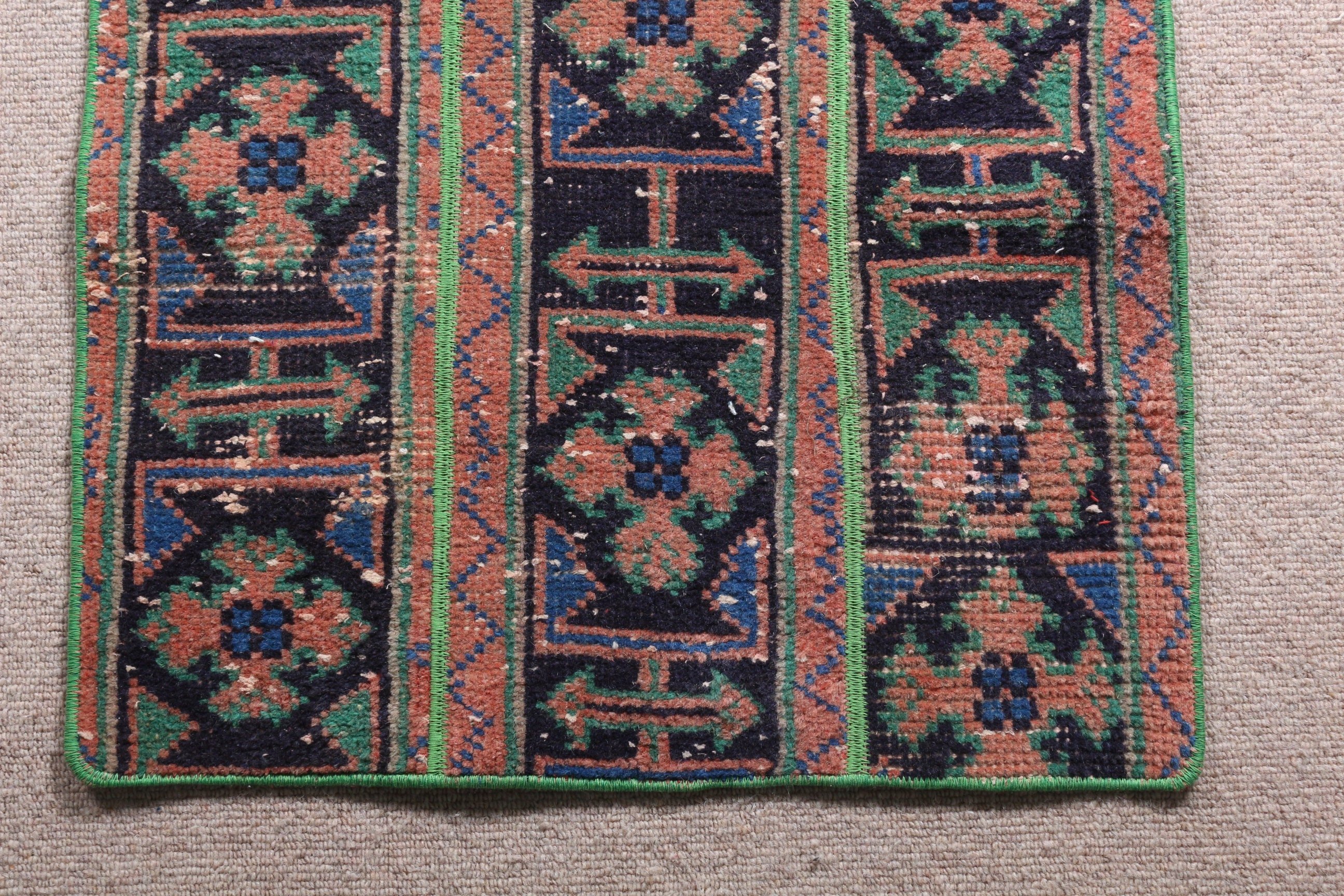 Kapı Paspası Halısı, Yatak Odası Halıları, Oryantal Halı, 1.9x3.2 ft Küçük Halı, Türk Halısı, Siyah Oryantal Halısı, Vintage Halılar, Yurt Halısı, Çocuk Halısı