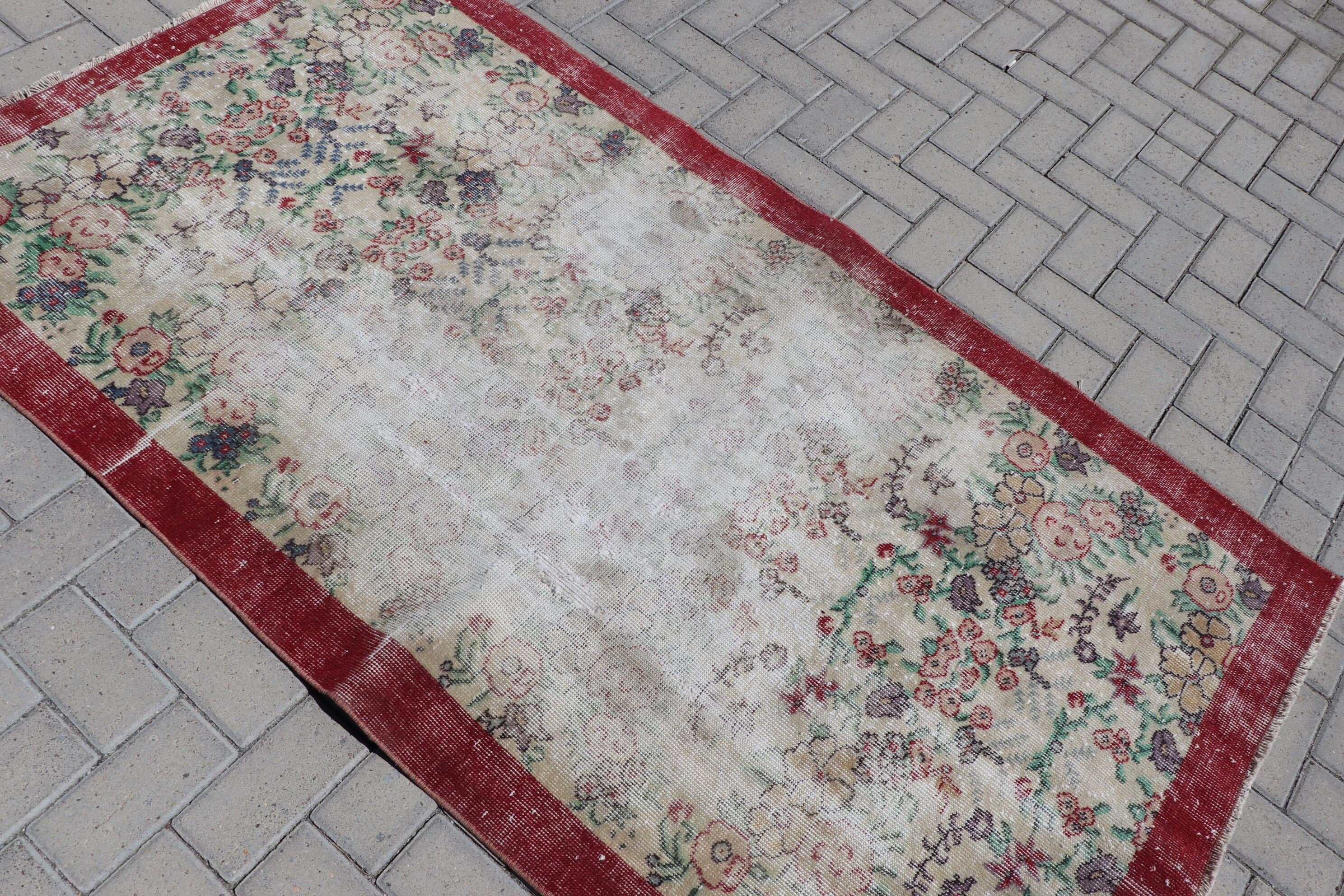 Red Bedroom Rugs, Floor Rugs, Turkish Rug, Kitchen Rugs, 3.6x6.5 ft Accent Rug, Rugs for Nursery, Nursery Rug, Moroccan Rugs, Vintage Rug