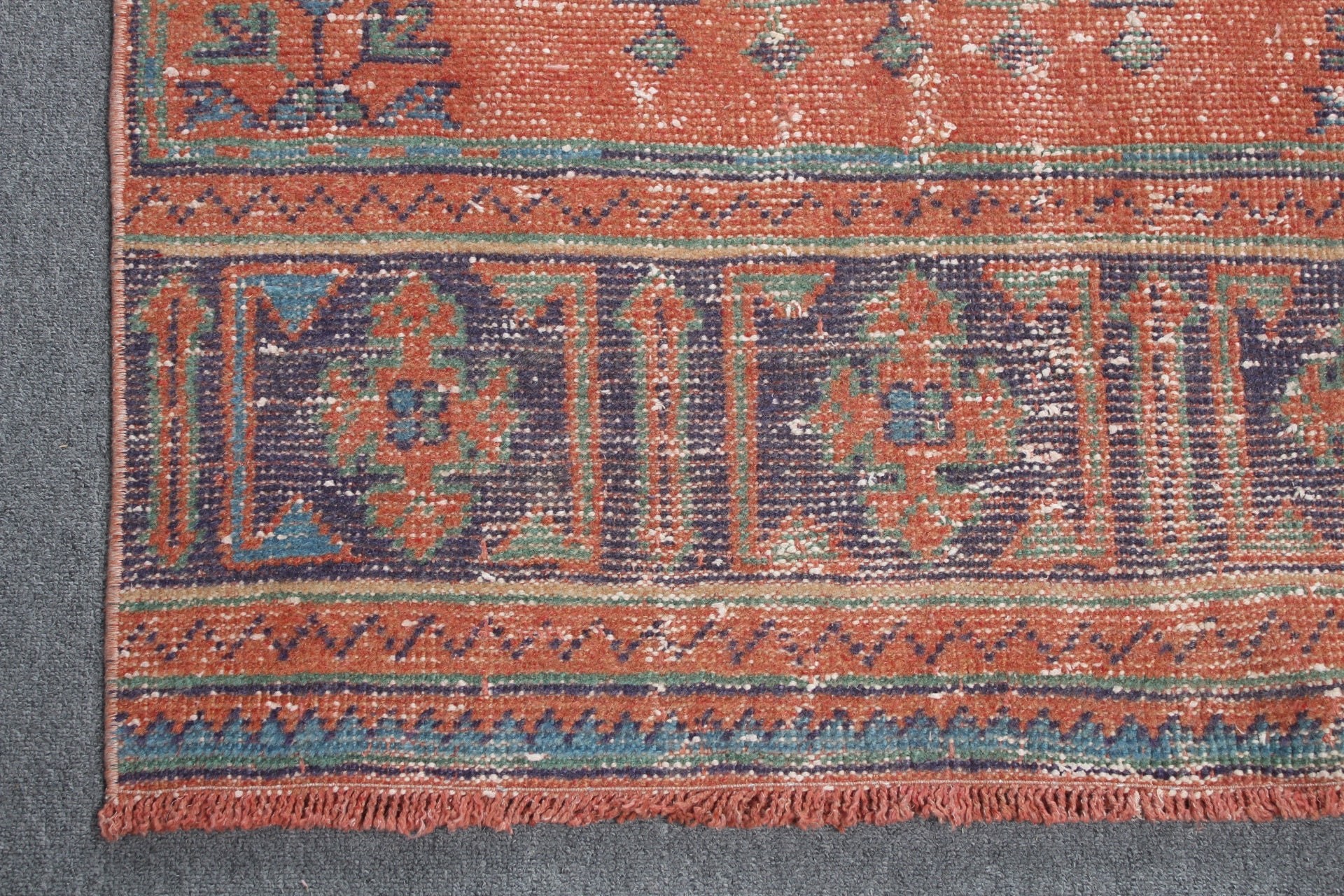 Orange Bedroom Rugs, Turkish Rugs, Stair Rug, Vintage Rugs, Anatolian Rug, 2.9x11.3 ft Runner Rug, Handmade Rug, Corridor Rug