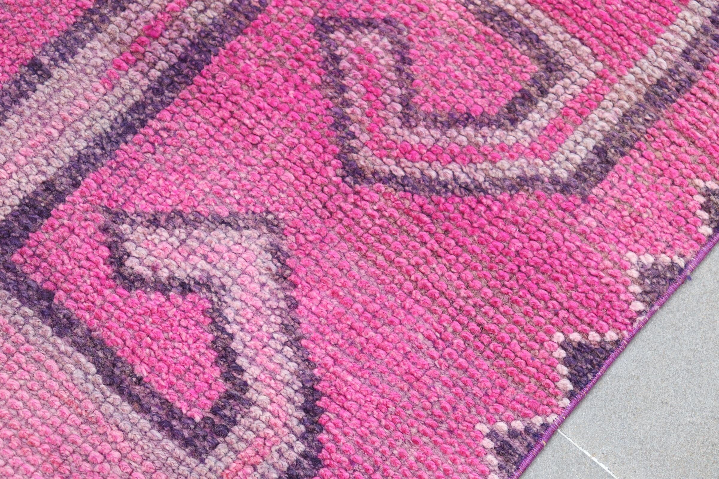 Pink  3x11.2 ft Runner Rug, Corridor Rug, Rugs for Corridor, Stair Rug, Turkish Rug, Vintage Rug, Floor Rug, Anatolian Rug