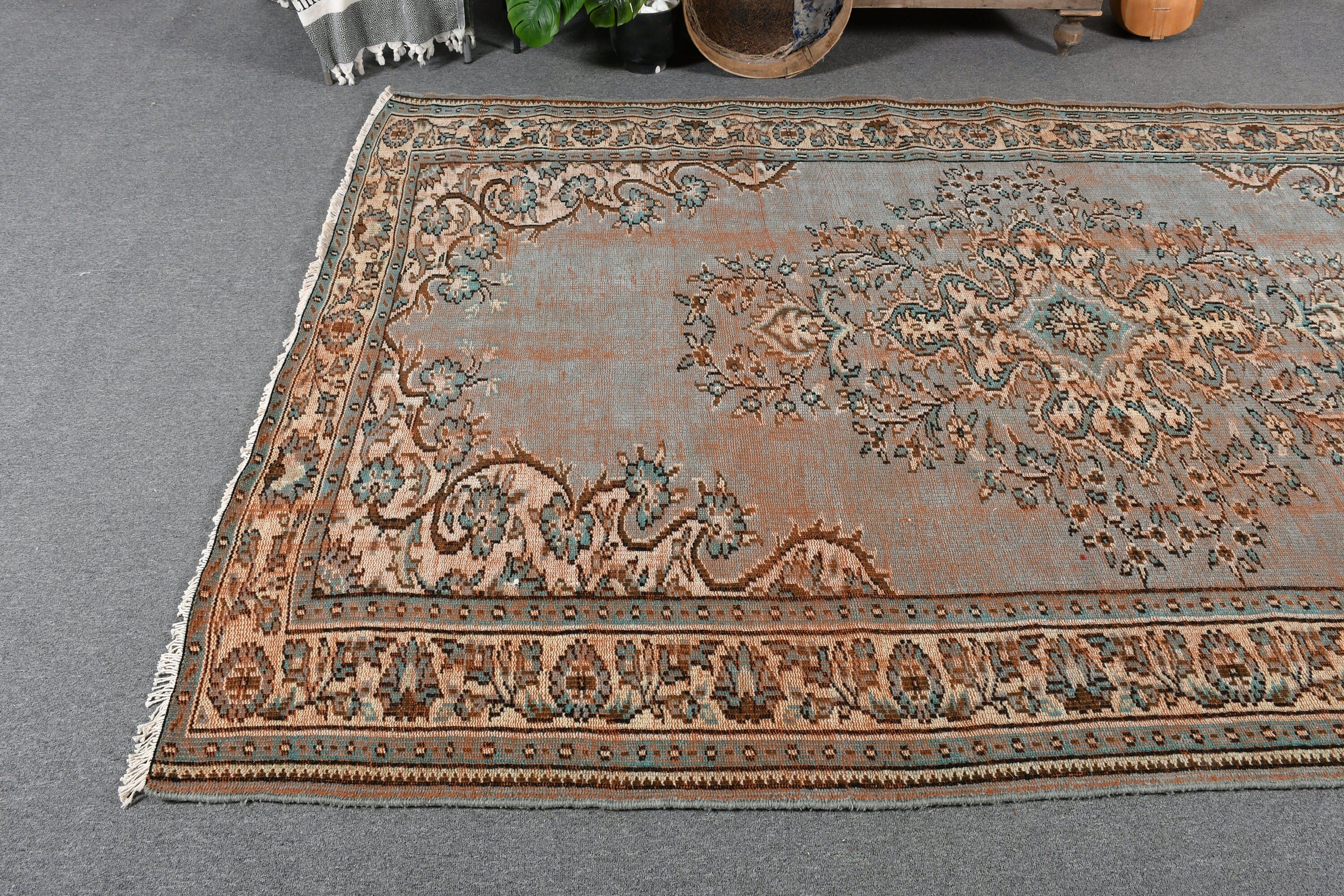 Oturma Odası Halısı, Vintage Halı, Oryantal Halı, Mutfak Halısı, Yemek Odası Halıları, 5.9x9.4 ft Büyük Halı, Yer Halısı, Yeşil Mutfak Halısı, Türk Halıları