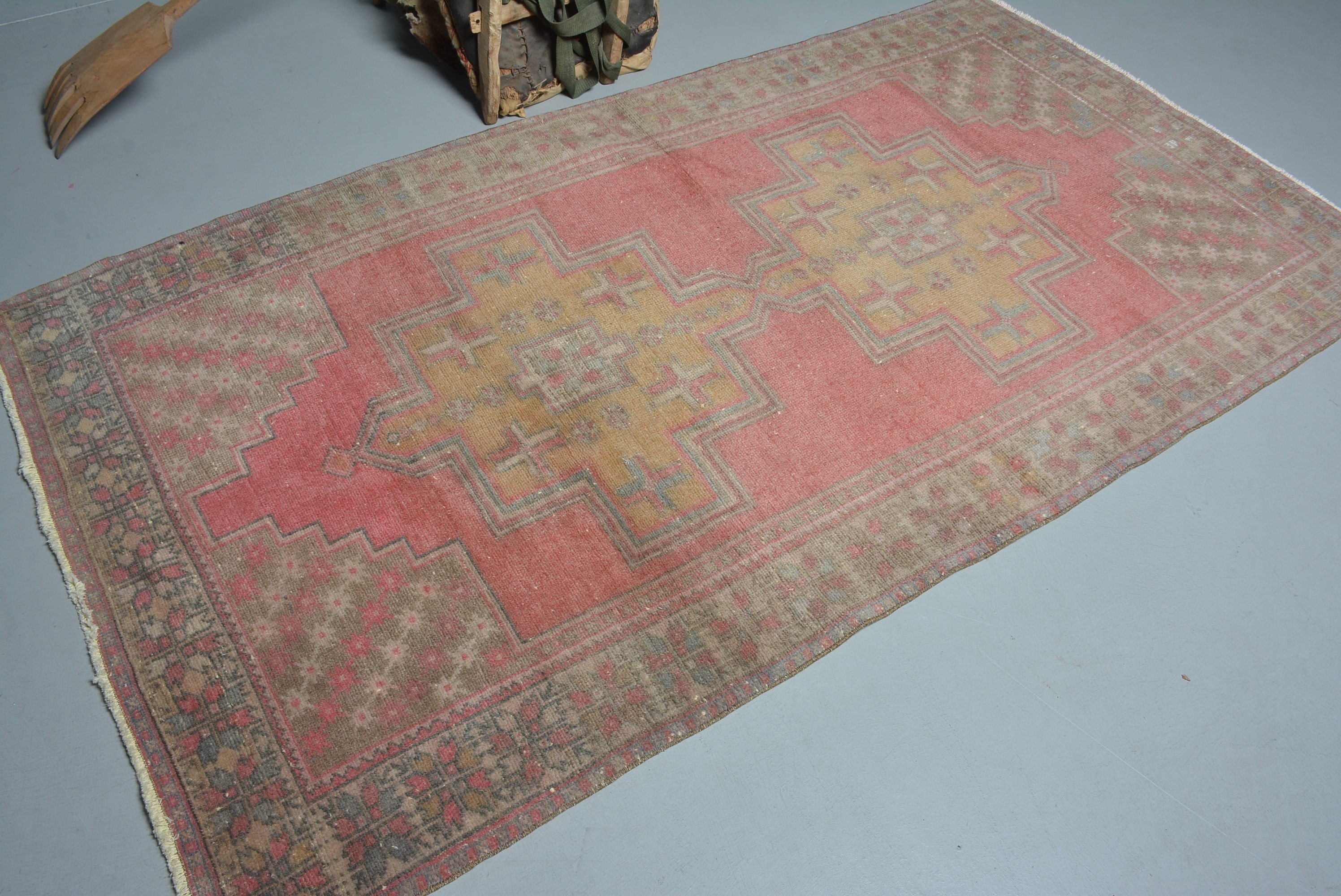 Living Room Rug, Cool Rugs, Turkish Rug, Rugs for Living Room, Handwoven Rug, Kitchen Rug, Bedroom Rugs, 4.2x7.9 ft Area Rugs, Vintage Rugs