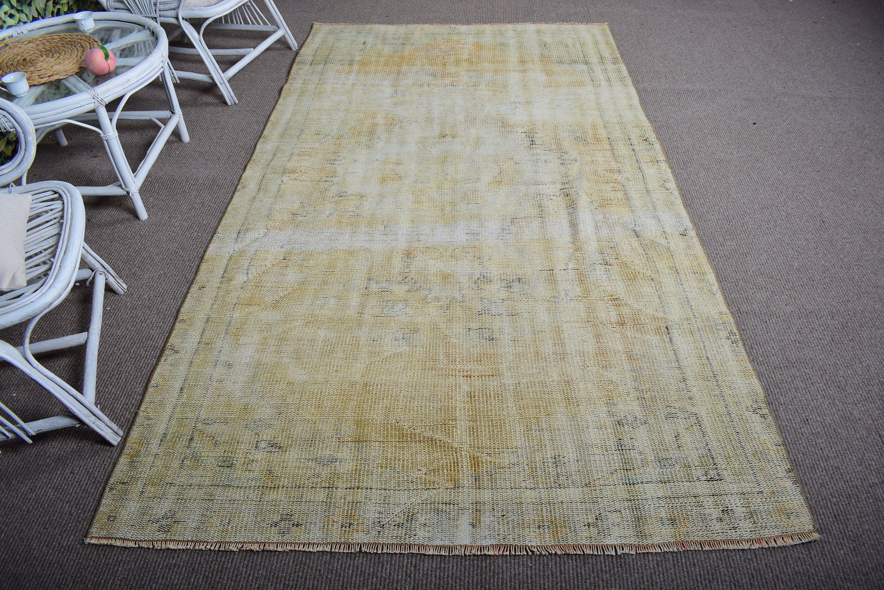 4,9x8,5 ft Büyük Halı, Turuncu Oryantal Halılar, Büyük Vintage Halı, Türk Halısı, Boho Halısı, Oturma Odası Halıları, Modern Halı, Lüks Halı, Vintage Halı