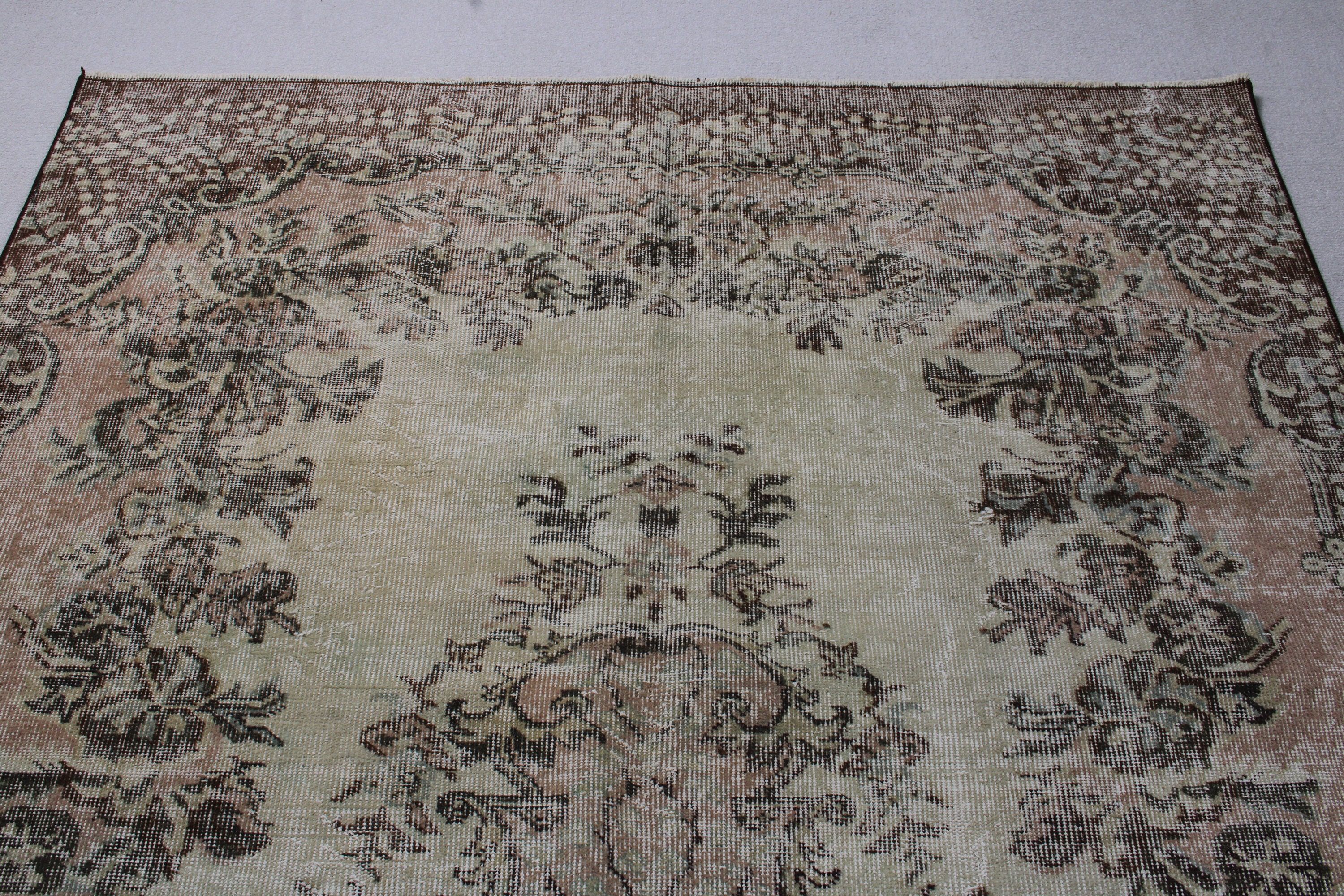 Yatak Odası Halısı, Yün Halı, Vintage Halı, 5.6x9.2 ft Büyük Halı, Bej Yün Halılar, Yemek Odası Halıları, Kabile Halısı, Mutfak Halıları, Türk Halısı