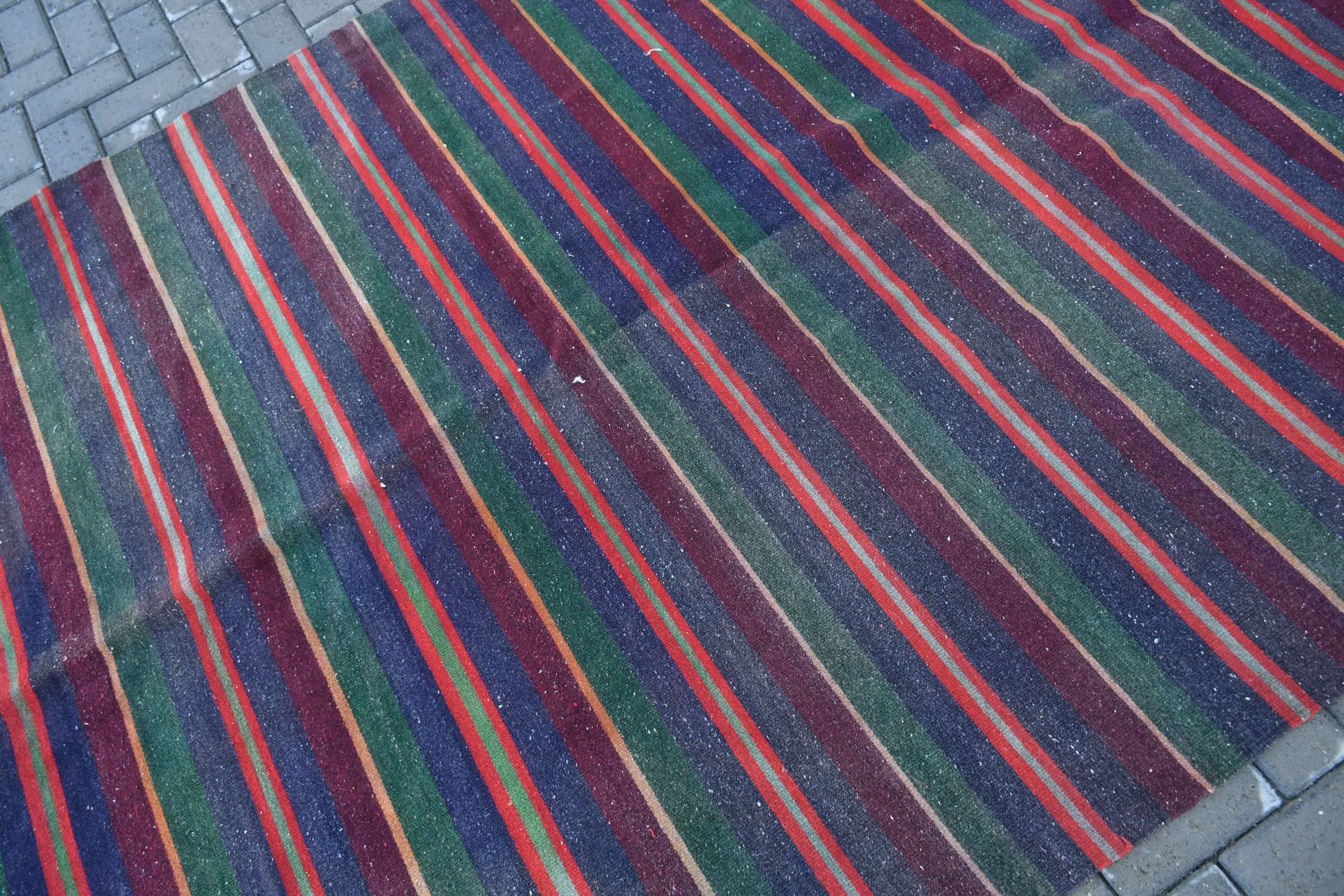 Salon Halısı, Yer Halısı, Mavi Yün Halılar, Vintage Dekor Halıları, Yatak Odası Halısı, Türk Halısı, Vintage Halı, Antika Halı, 5.7x8.7 ft Büyük Halılar, Kilim