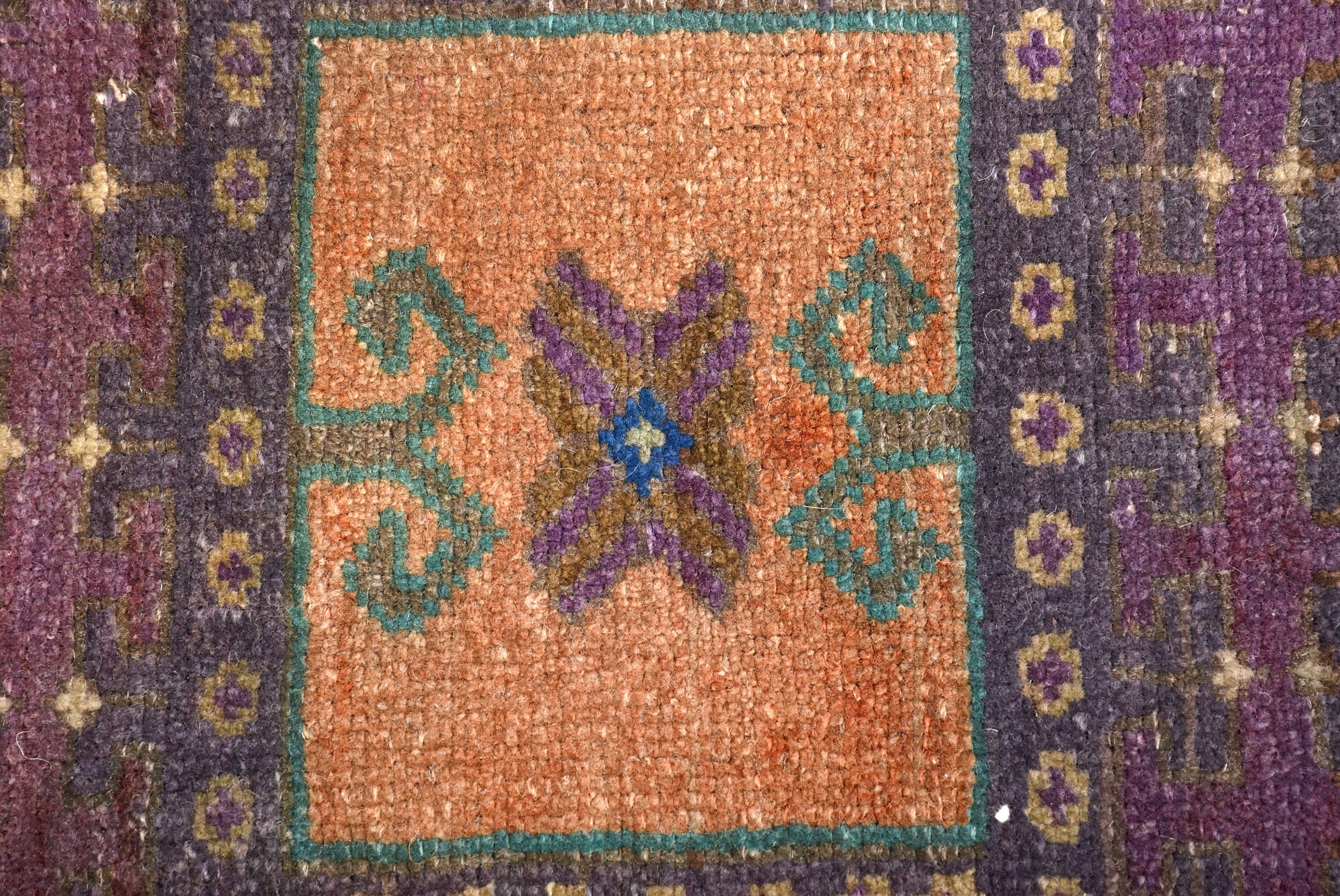 Modern Halı, Giriş Halısı, Vintage Halılar, Mor Havalı Halılar, Türk Halıları, Lüks Halılar, 1.7x2.8 ft Küçük Halılar, Küçük Vintage Halılar