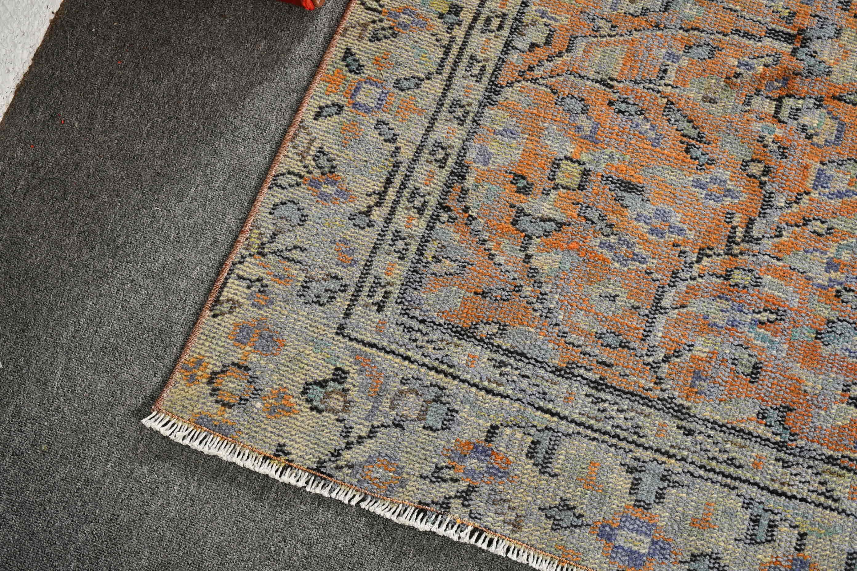 Turuncu Mutfak Halısı, Bohem Halısı, Yemek Odası Halısı, 5.4x8.4 ft Büyük Halı, Türk Halıları, Yer Halıları, Vintage Halı, Salon Halısı