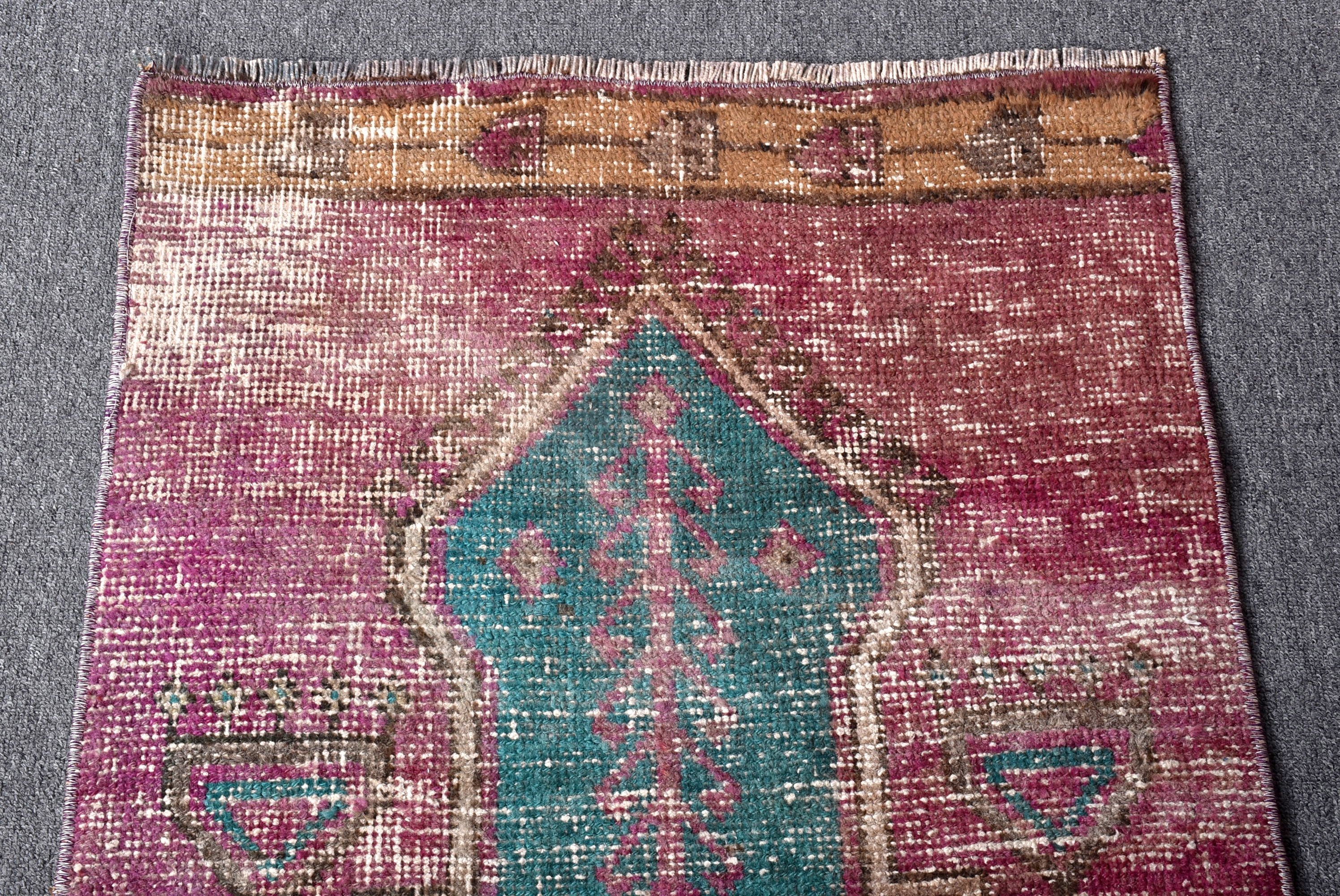 Küçük Vintage Halılar, Araba Paspas Halısı, Açıklama Halıları, Türk Halıları, El Dokuma Halı, Vintage Halılar, Mor Boho Halılar, 2,2x5 ft Küçük Halılar