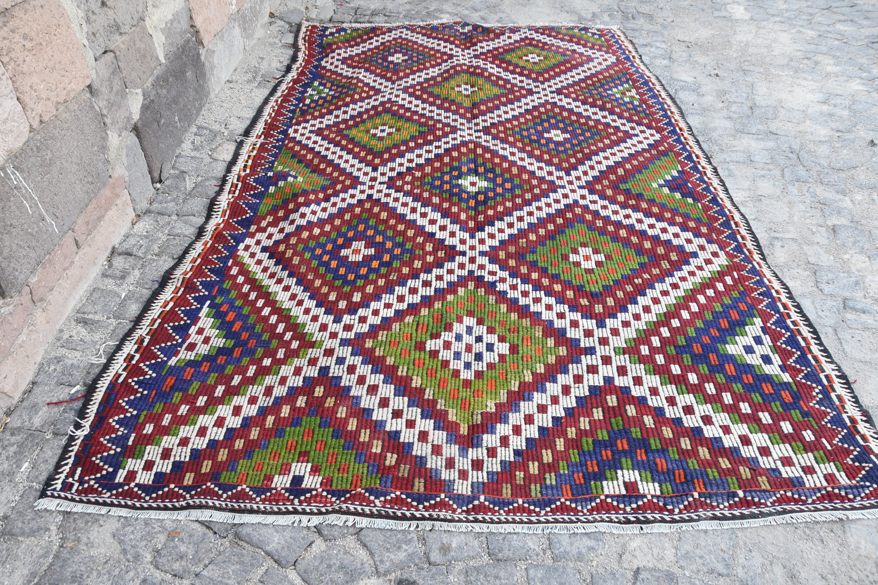 Yemek Odası Halıları, Türk Halıları, Antika Halılar, Yemek Odası Halıları, Yün Halı, 6.6x10.6 ft Büyük Halı, Salon Halısı, Kilim, Eski Halı, Vintage Halı