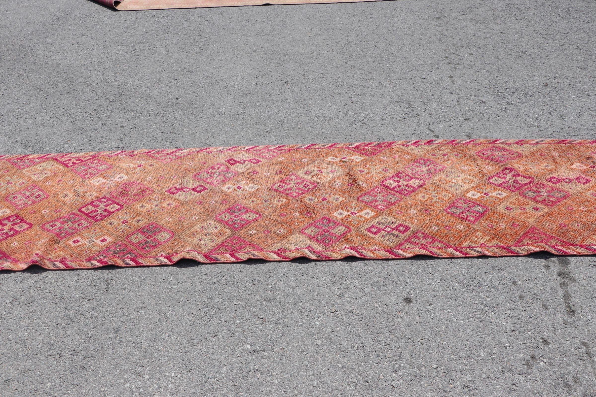 Vintage Rug, Antique Rug, Rugs for Runner, Anatolian Rugs, Pink Kitchen Rug, Corridor Rug, Cute Rugs, Turkish Rugs, 2.7x11.8 ft Runner Rug