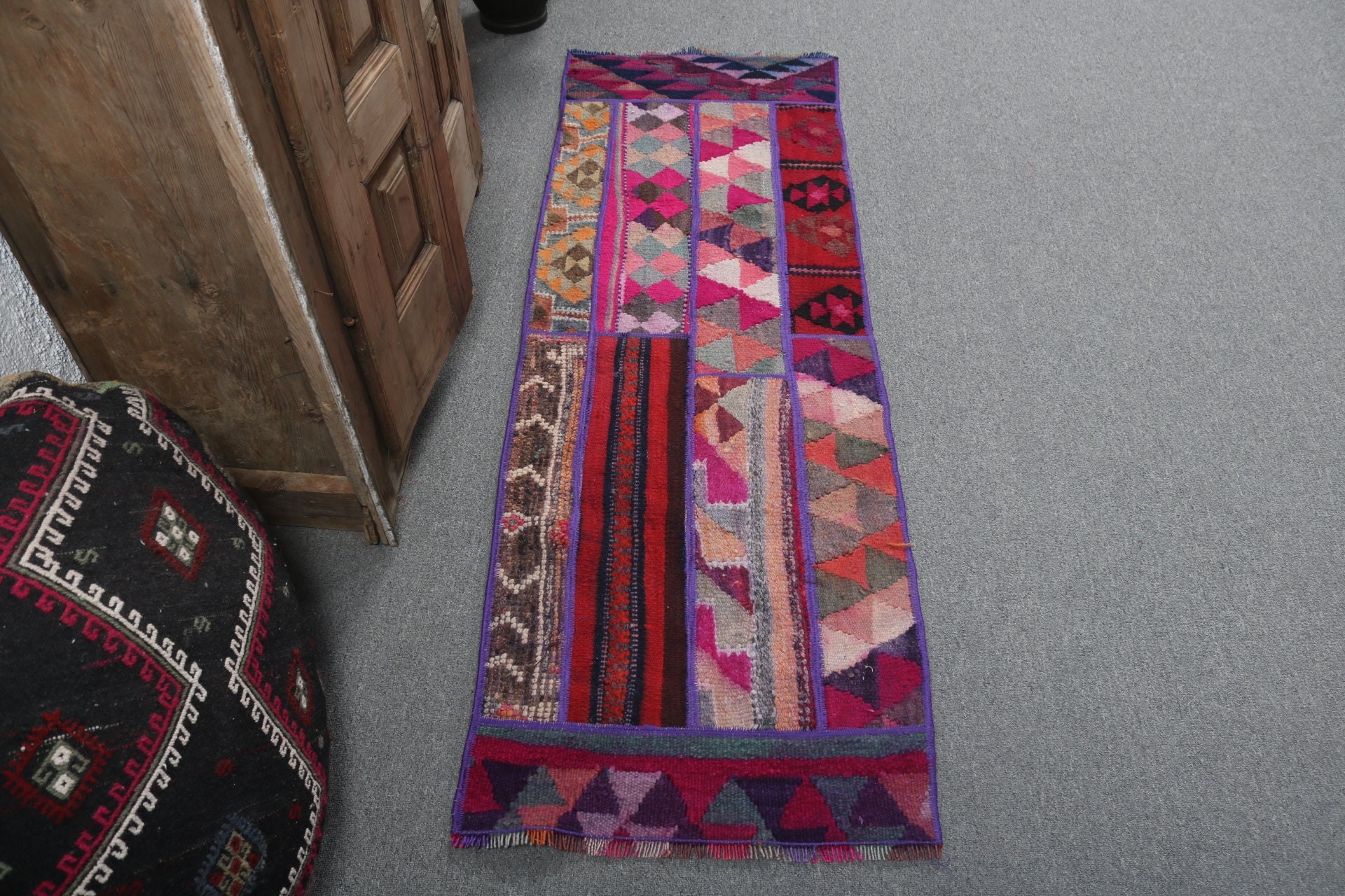 Vintage Runner için Halılar, Turuncu Yatak Odası Halısı, 1.9x5.6 ft Runner Halıları, Anadolu Halıları, Oryantal Halılar, Vintage Halı, Koridor Halısı, Türk Halısı