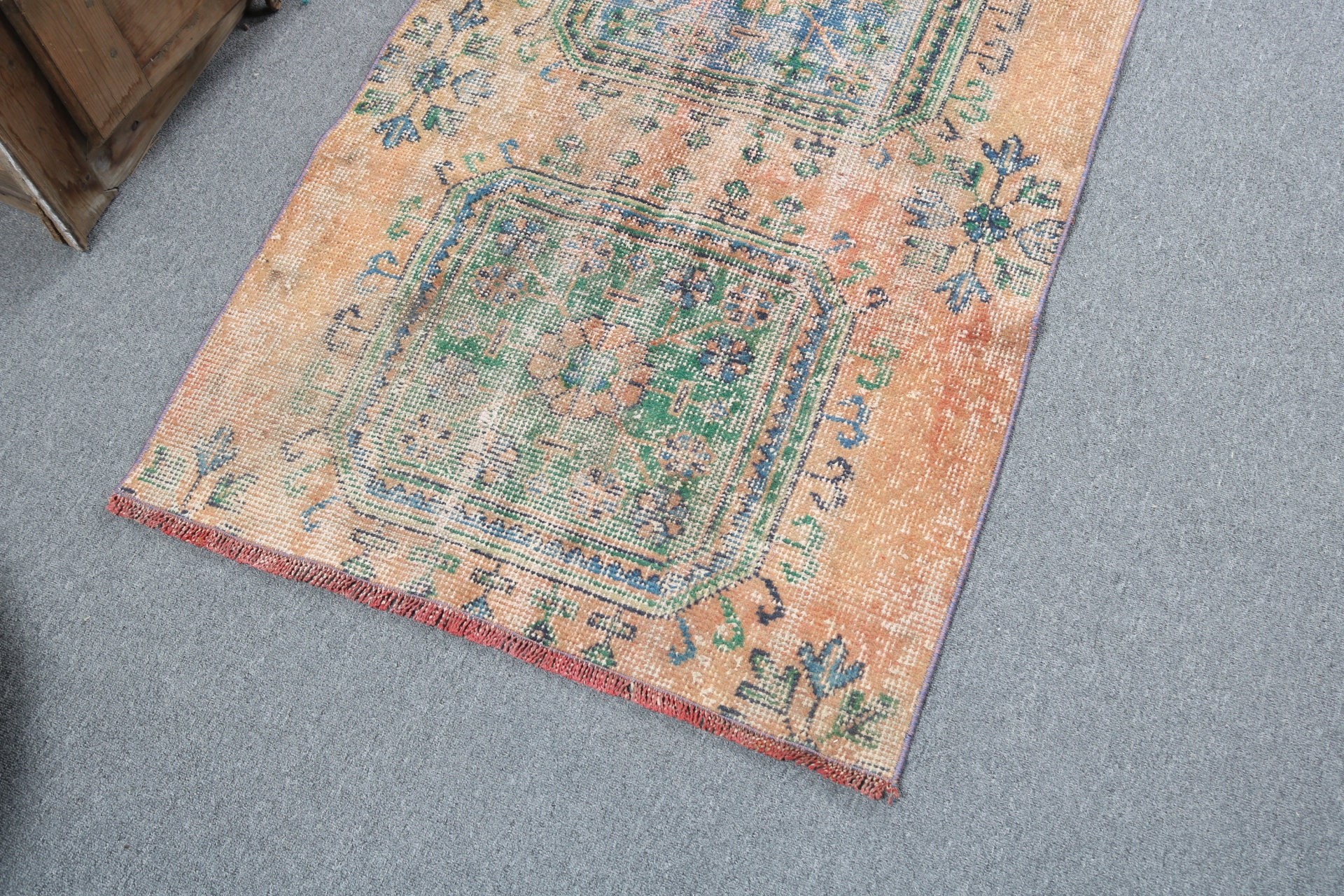 Boho Halı, 2.7x4.8 ft Küçük Halı, Vintage Halılar, Türk Halıları, Mutfak Halısı, Araba Paspas Halıları, Duvara Asılı Halılar, Oryantal Halı, Turuncu Mutfak Halıları