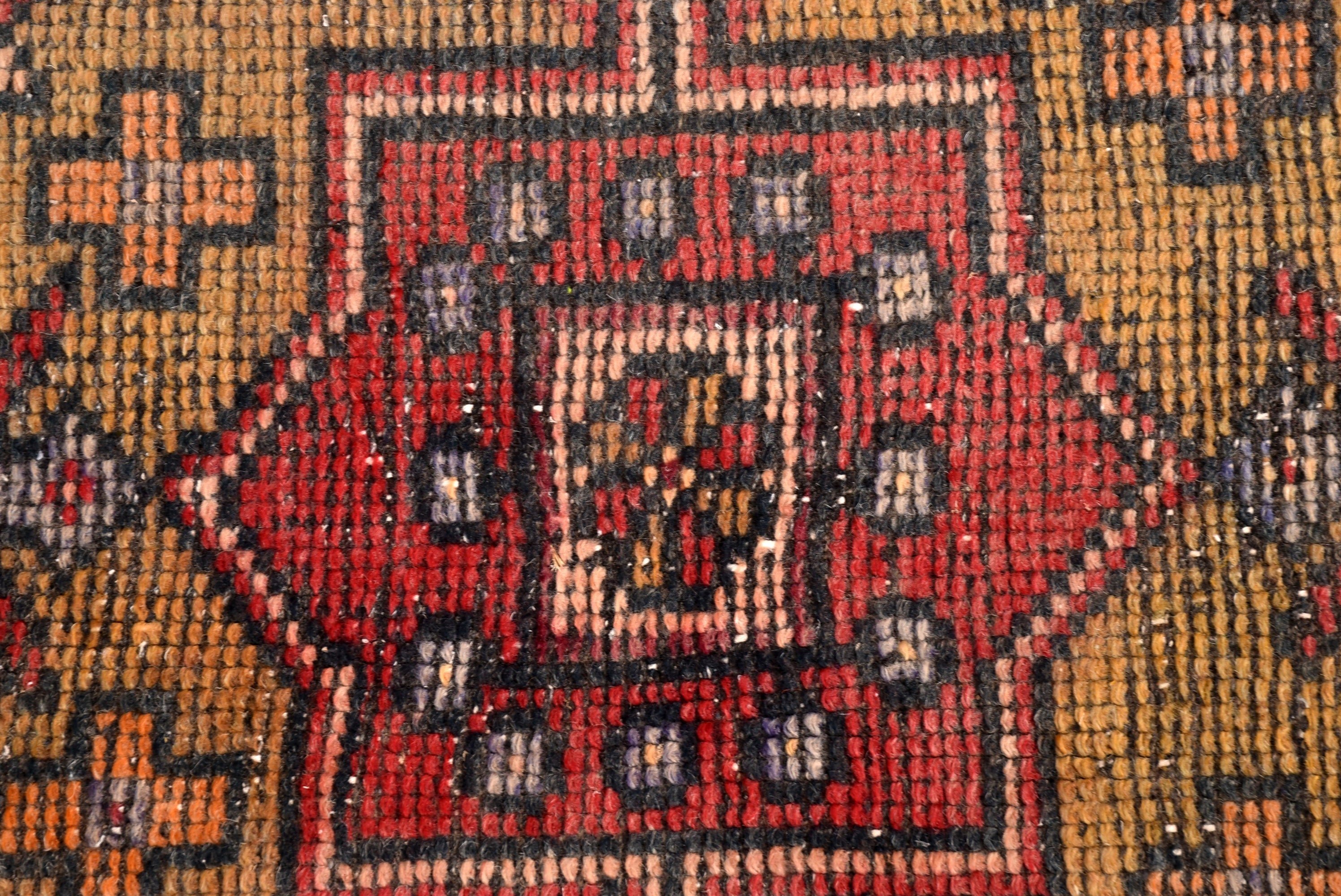 Nötr Halı, 3,6x8,1 ft Alan Halıları, Boho Alan Halıları, Türk Halıları, Yer Halısı, Yemek Odası Halıları, Oryantal Halı, Kırmızı Boho Halıları, Vintage Halılar