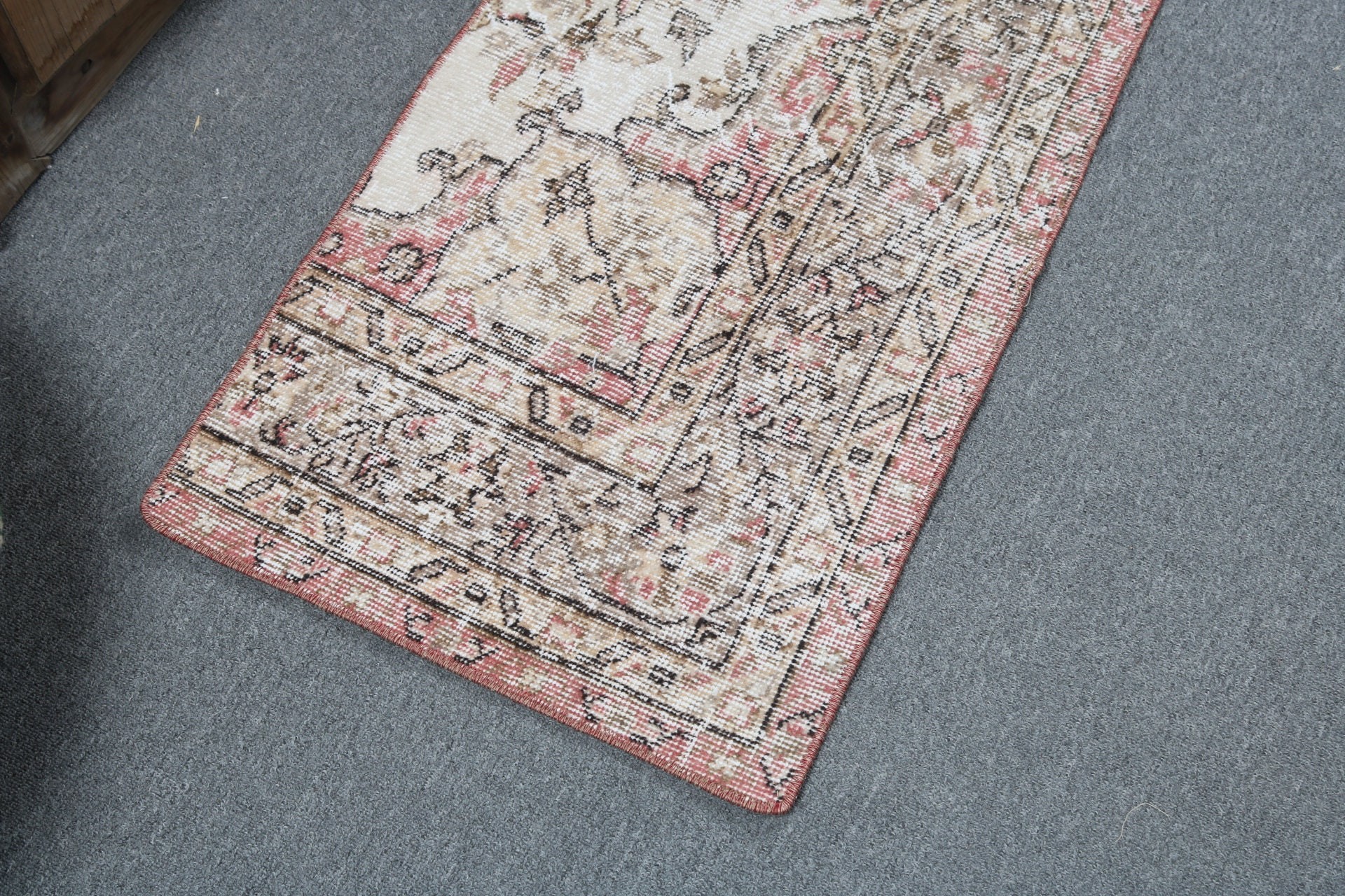 Beige Anatolian Rugs, Small Vintage Rugs, Vintage Rug, Turkish Rugs, Bathroom Rug, 1.6x3.3 ft Small Rugs, Oriental Rug, Neutral Rugs