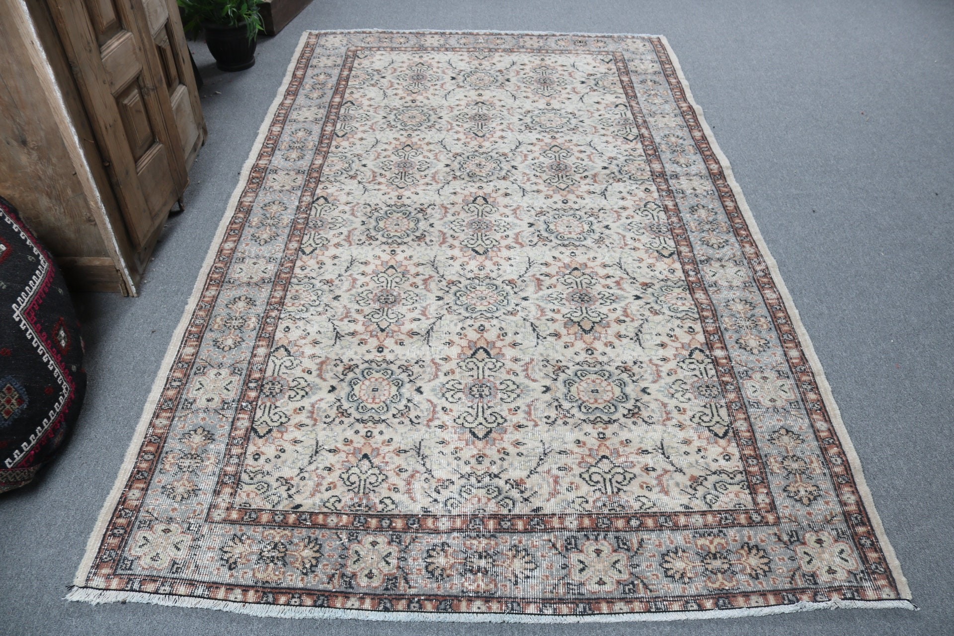 5.2x8.8 ft Large Rugs, Vintage Rugs, Bedroom Rugs, Large Boho Rug, Beige Kitchen Rug, Oriental Rugs, Handwoven Rugs, Aztec Rug, Turkish Rug