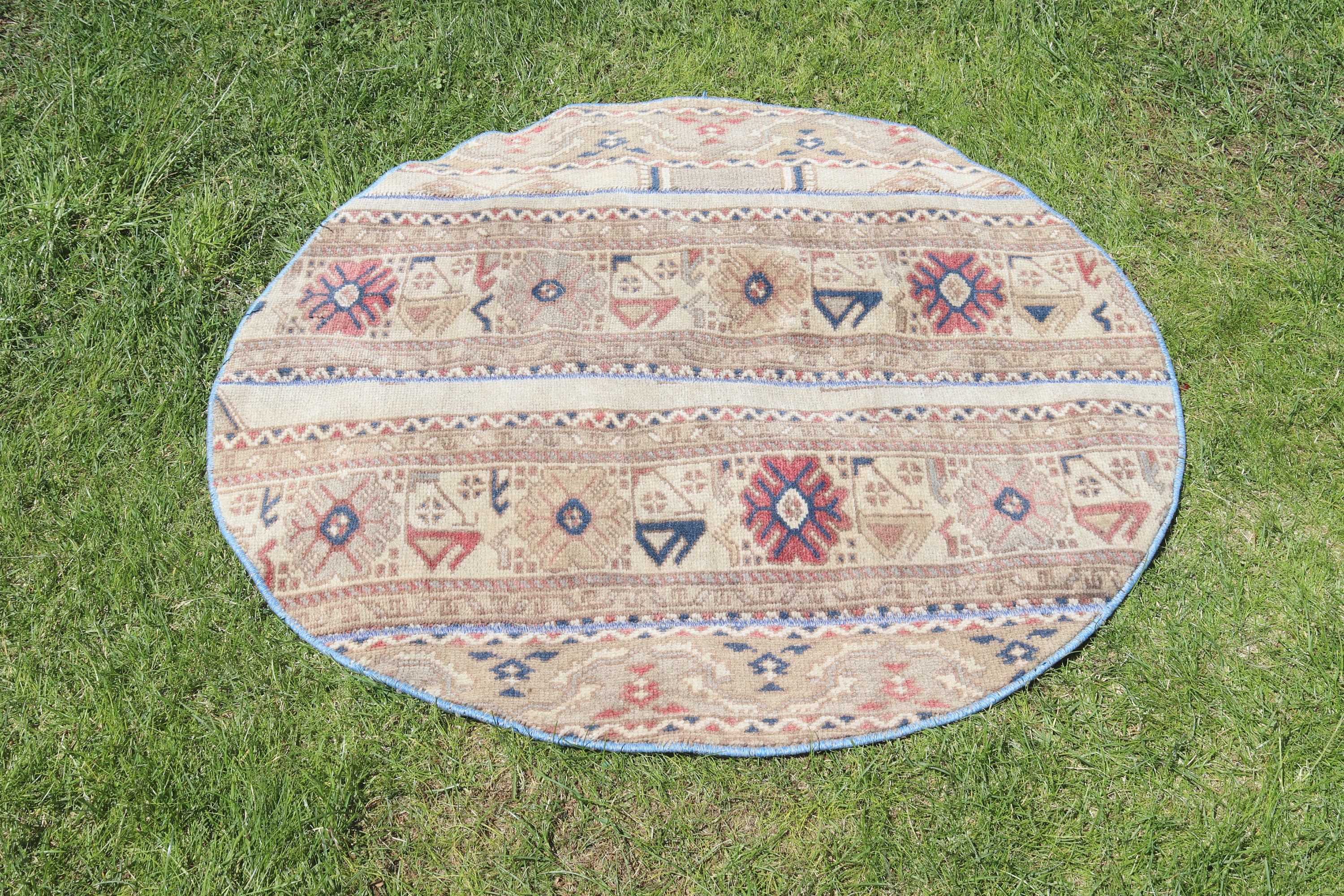 Mavi Ev Dekor Halıları, Küçük Boho Halıları, Oryantal Halı, 3,1x3,1 ft Küçük Halı, Vintage Halılar, Fas Halıları, Türk Halıları, Küçük Vintage Halı