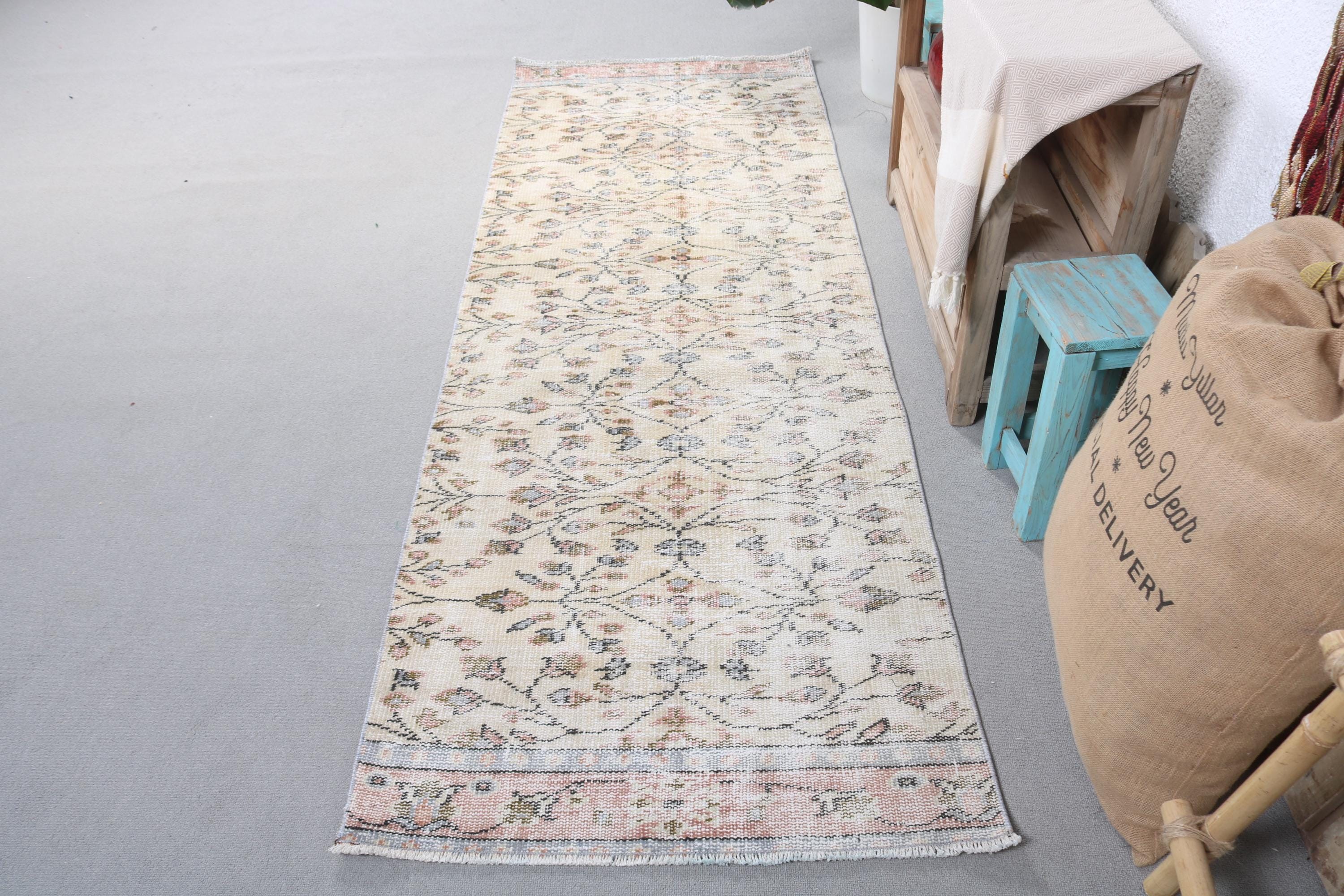 Beni Ourain Runner Halıları, Bej Modern Halı, Açıklama Halıları, 2.6x7.5 ft Runner Halısı, Uzun Yolluk Halısı, Yatak Odası Halıları, Vintage Halılar, Türk Halıları