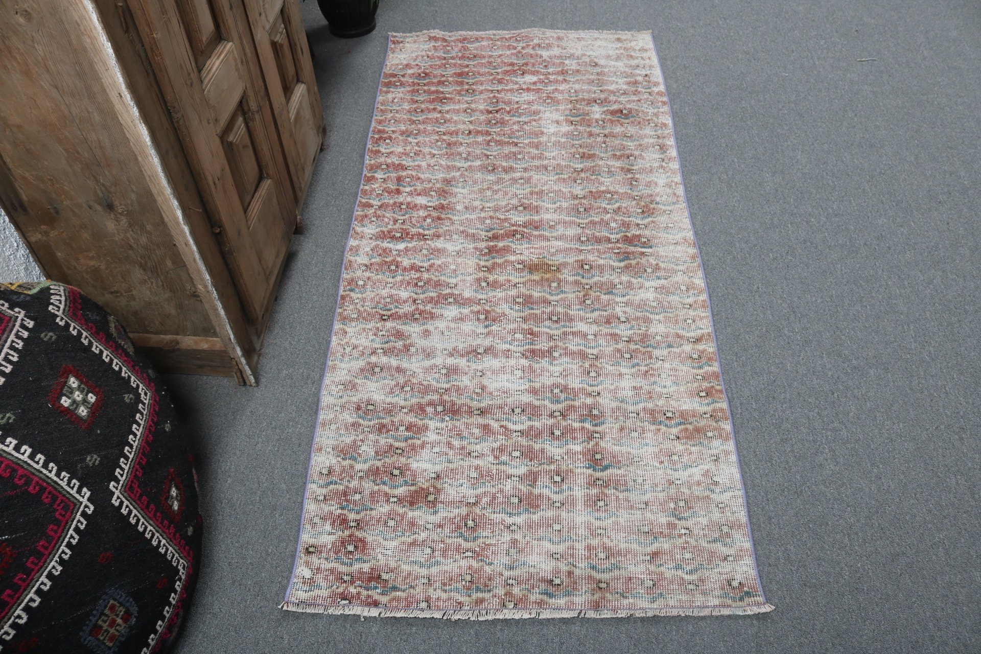 Boho Halı, 2,6x6,1 ft Aksan Halıları, Vintage Vurgulu Halılar, Kahverengi Anadolu Halısı, Havalı Halı, Vintage Halı, Türk Halıları, Vintage Vurgulu Halı