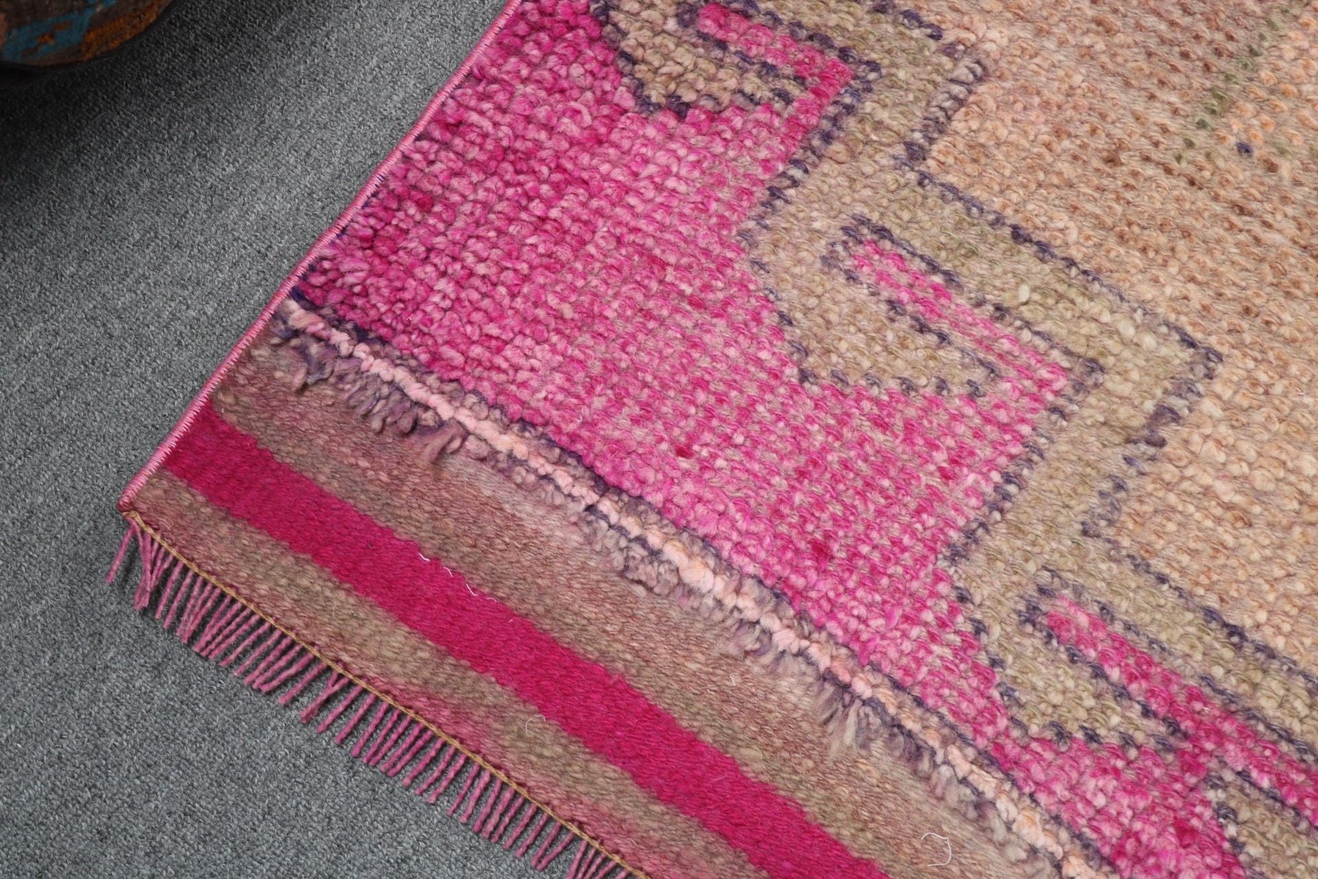 Ethnic Rug, Stair Rugs, Neutral Rugs, Vintage Rugs, Kitchen Rugs, Turkish Rug, Pink Handwoven Rugs, Statement Rug, 2.9x9.8 ft Runner Rugs