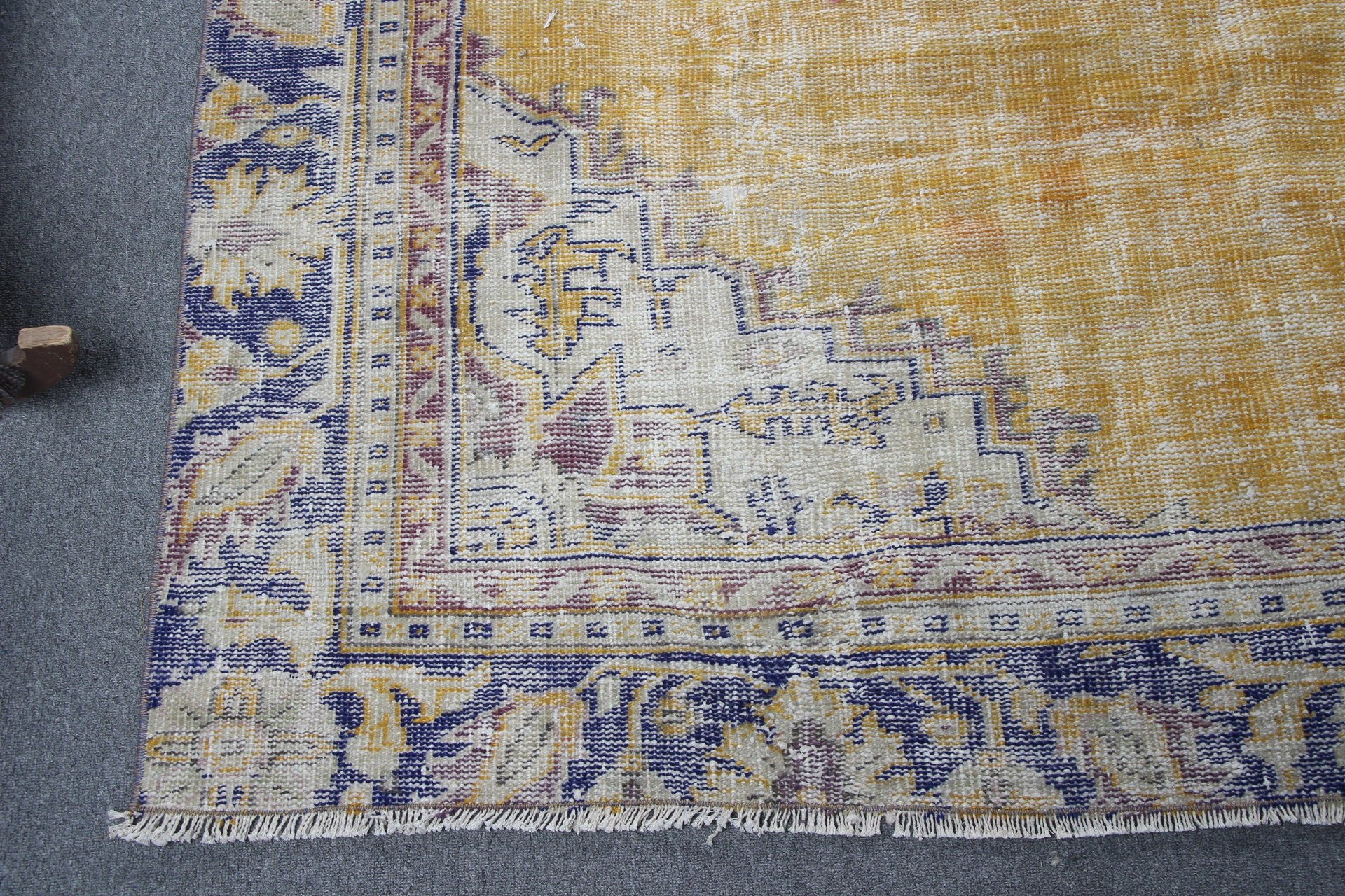 Turkish Rugs, Bedroom Rug, Handmade Rug, Vintage Rugs, Yellow Home Decor Rug, Floor Rug, Oriental Rug, 6x9.6 ft Large Rugs, Living Room Rug