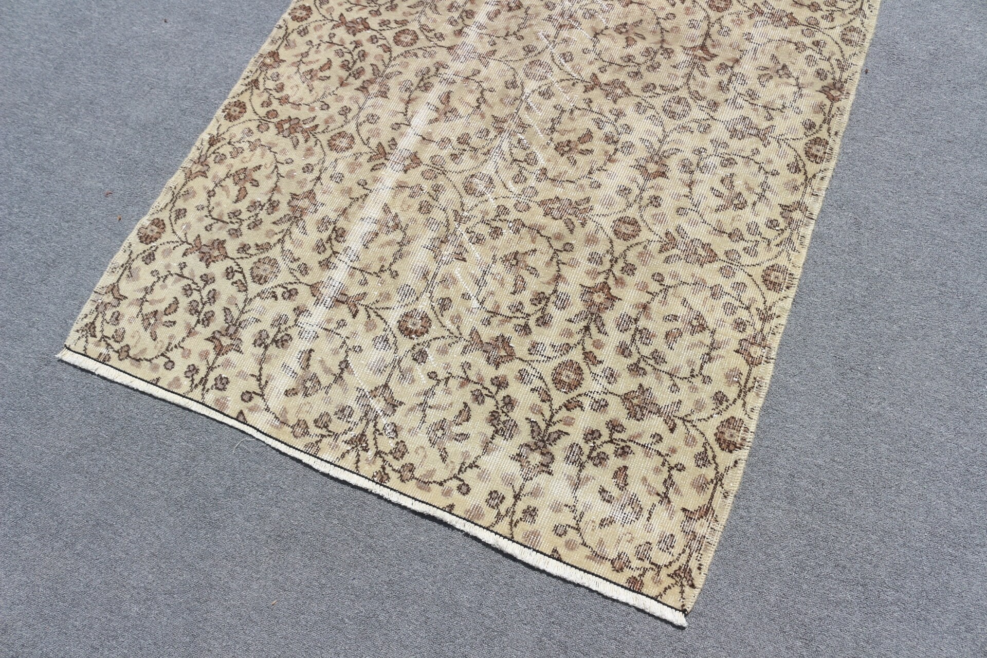 Beige Floor Rug, Vintage Rugs, 3.8x6.6 ft Area Rug, Bedroom Rug, Kitchen Rugs, Nursery Rugs, Antique Rug, Rugs for Area, Turkish Rug