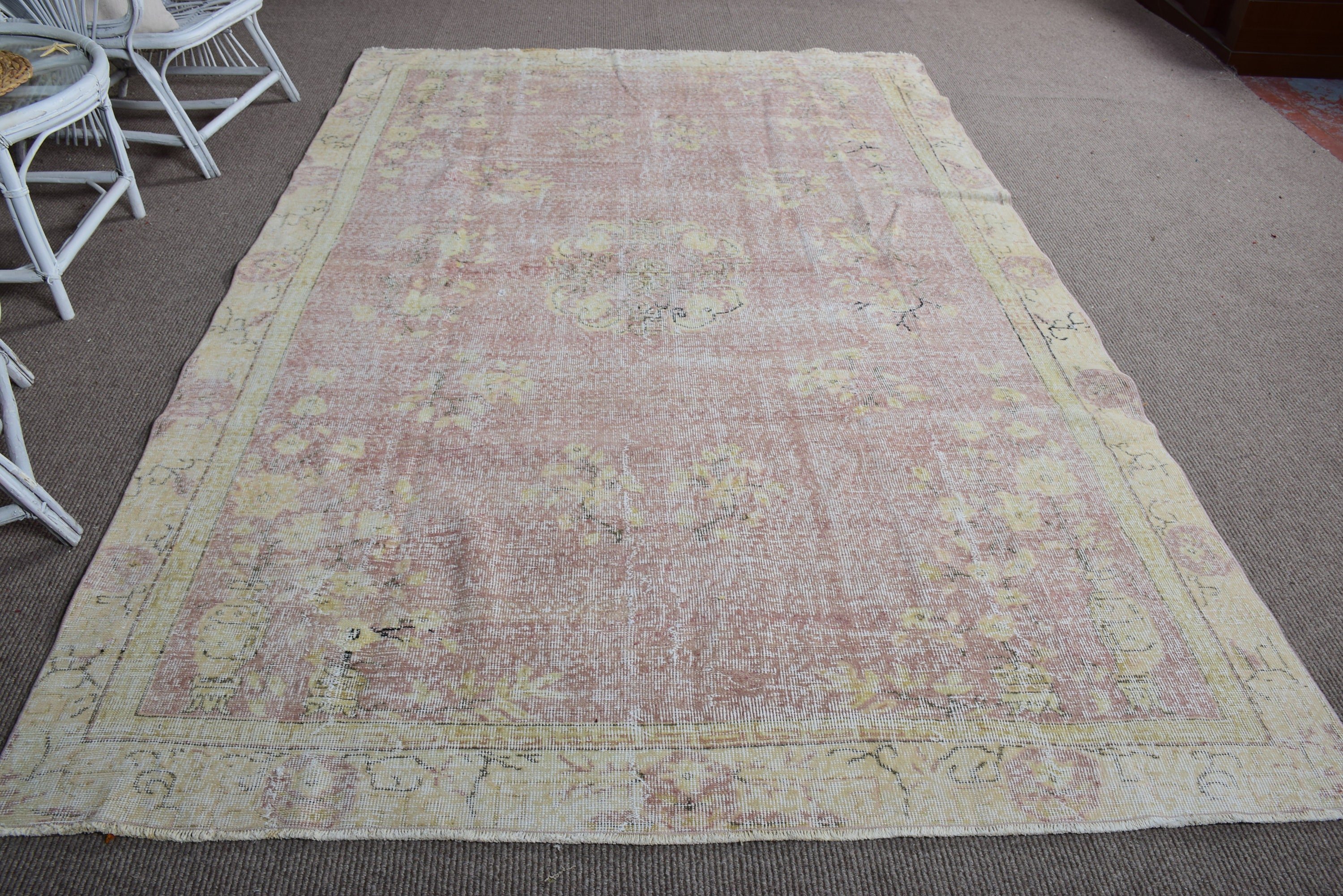 6.3x9.6 ft Large Rug, Modern Rugs, Beige Moroccan Rugs, Vintage Rug, Artistic Rugs, Turkish Rug, Living Room Rugs, Salon Rug, Flatweave Rug