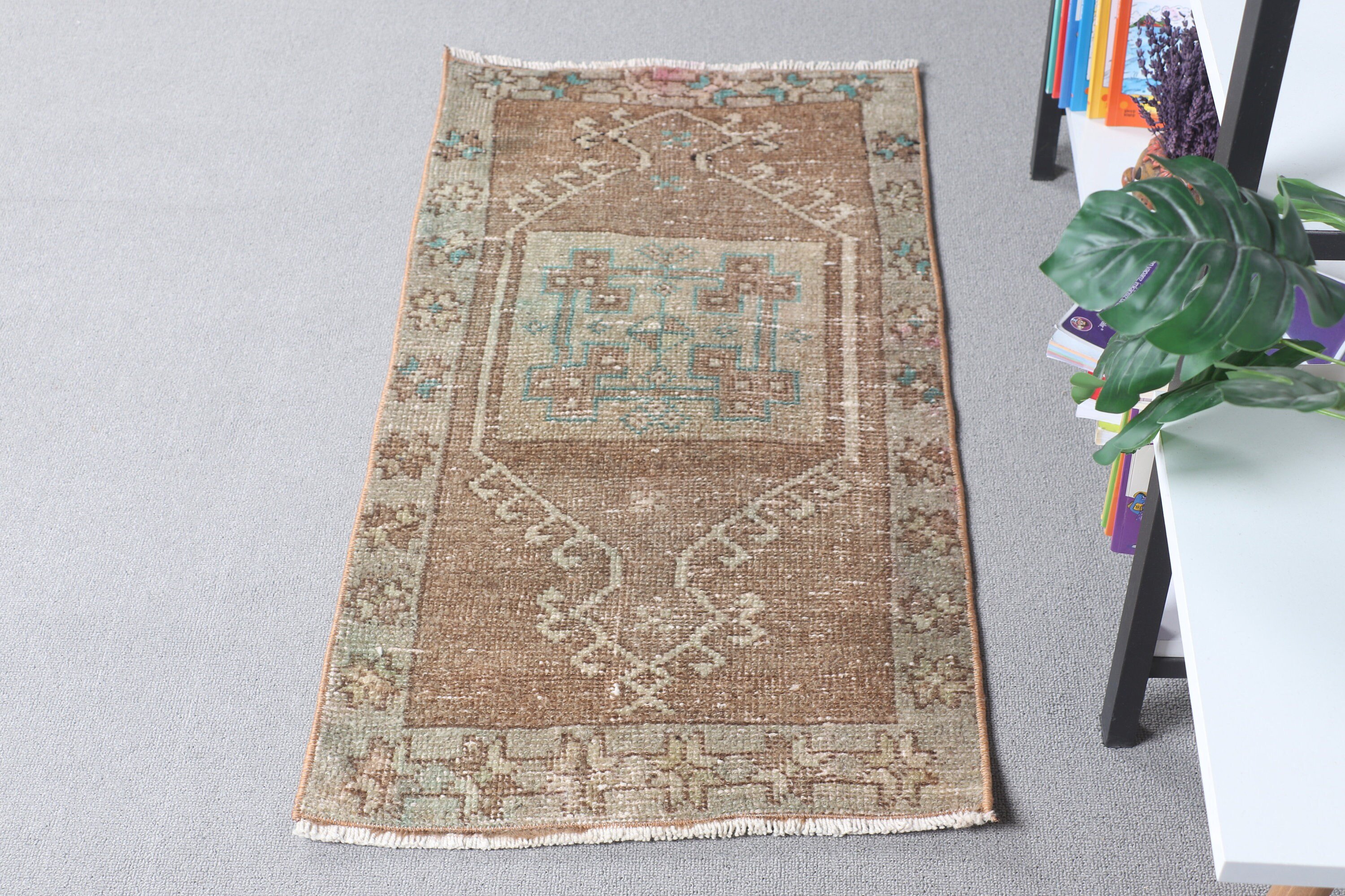 Türk Halısı, Vintage Halılar, 1.6x3.1 ft Küçük Halı, Paspas Halıları, Sessiz Halılar, Ev Dekor Halısı, Yatak Odası Halıları, Mutfak Halısı, Kahverengi Mutfak Halıları