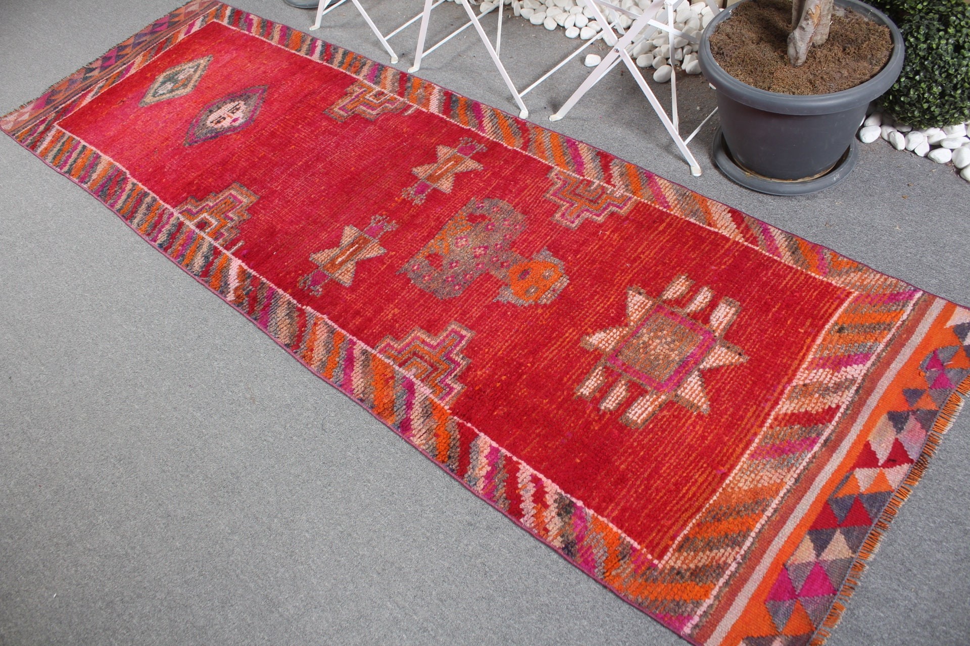 Rugs for Runner, Turkish Rug, 2.9x9.1 ft Runner Rugs, Stair Rug, Red Moroccan Rug, Vintage Rug, Cool Rug, Corridor Rug