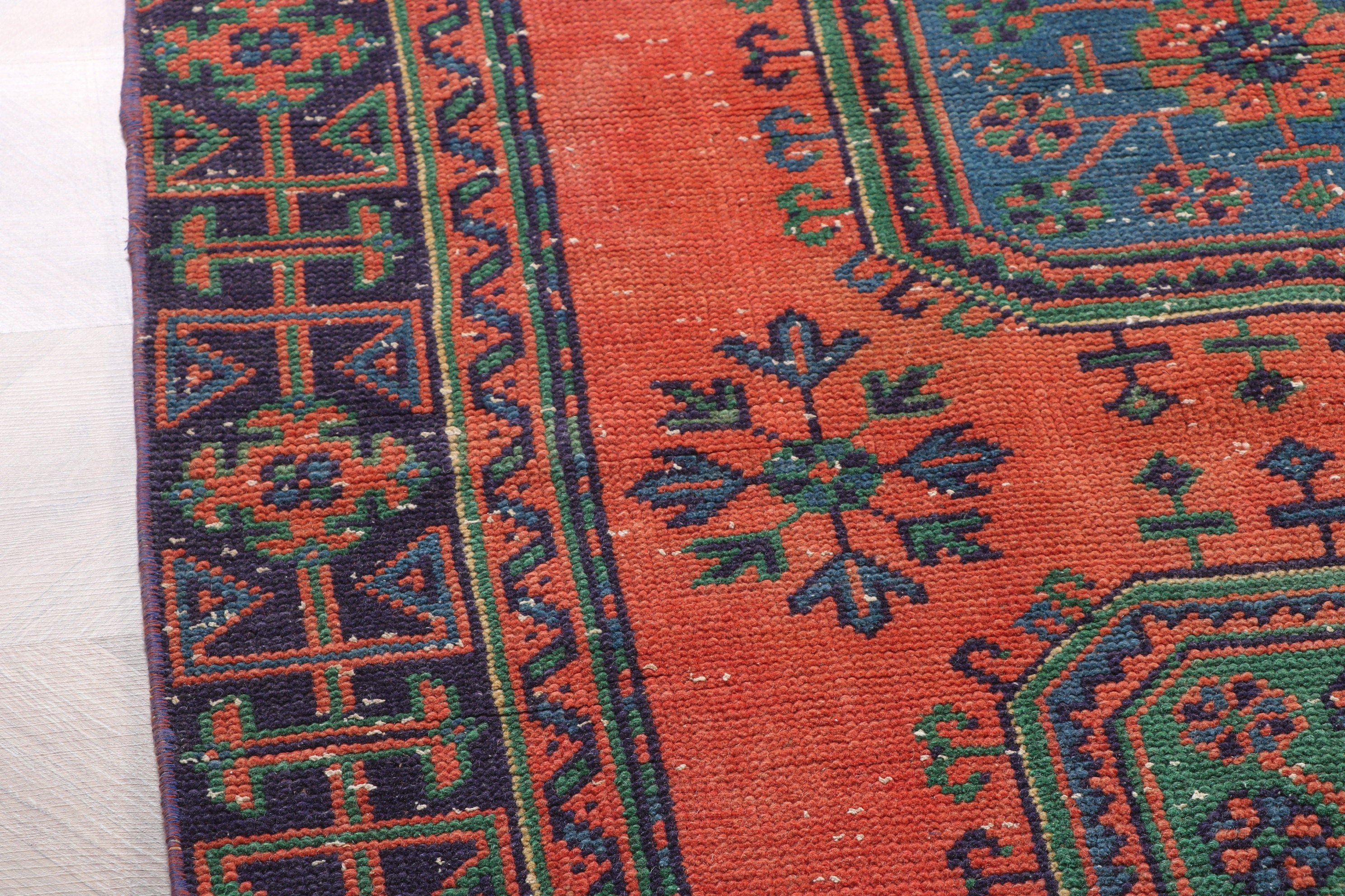 Vintage Runner Halı, Kırmızı Soğuk Halılar, Tribal Halılar, Merdiven Halıları, Vintage Halı, Türk Halısı, 3,9x11 ft Runner Halı, Nötr Halılar, Oryantal Halı