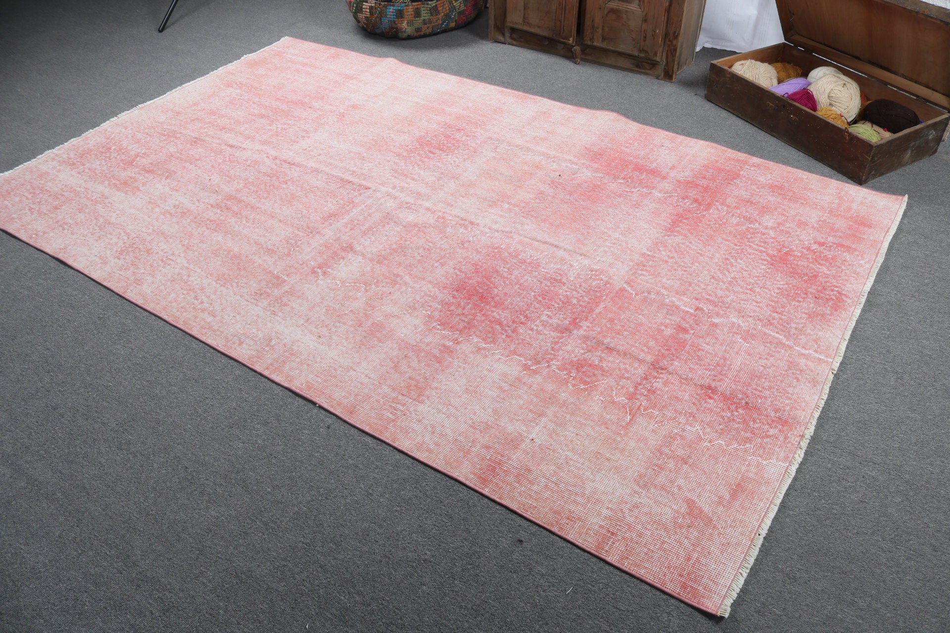 Large Vintage Rugs, Living Room Rug, Vintage Rug, 5.3x8.9 ft Large Rugs, Pink Anatolian Rug, Turkish Rug, Flatweave Rugs, Oushak Rug