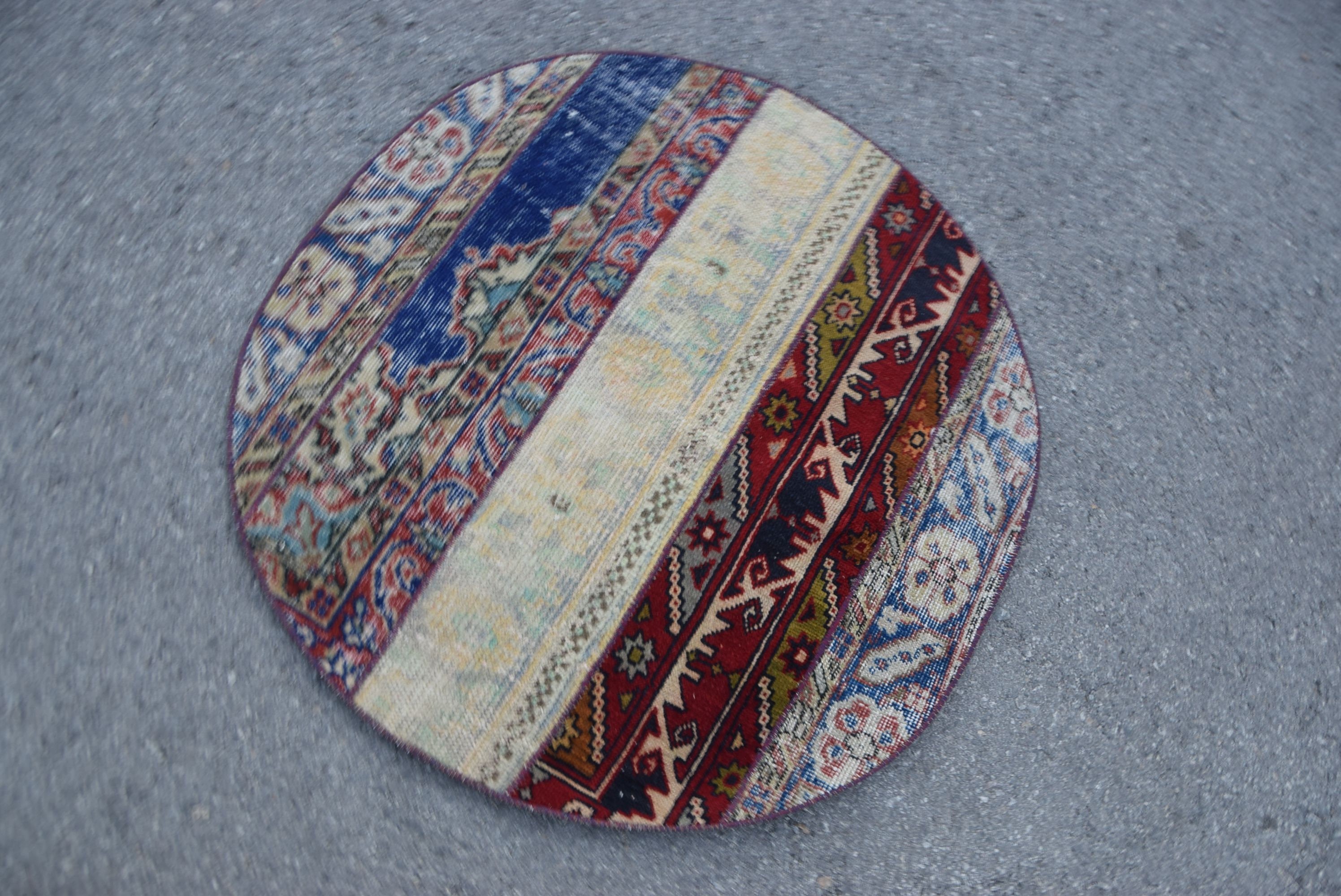 Türk Halıları, Duvara Asılı Halı, Duvara Asılı Halılar, 3x3,1 ft Küçük Halılar, Vintage Halılar, Anadolu Halısı, Mavi Yün Halılar, Mutfak Halıları