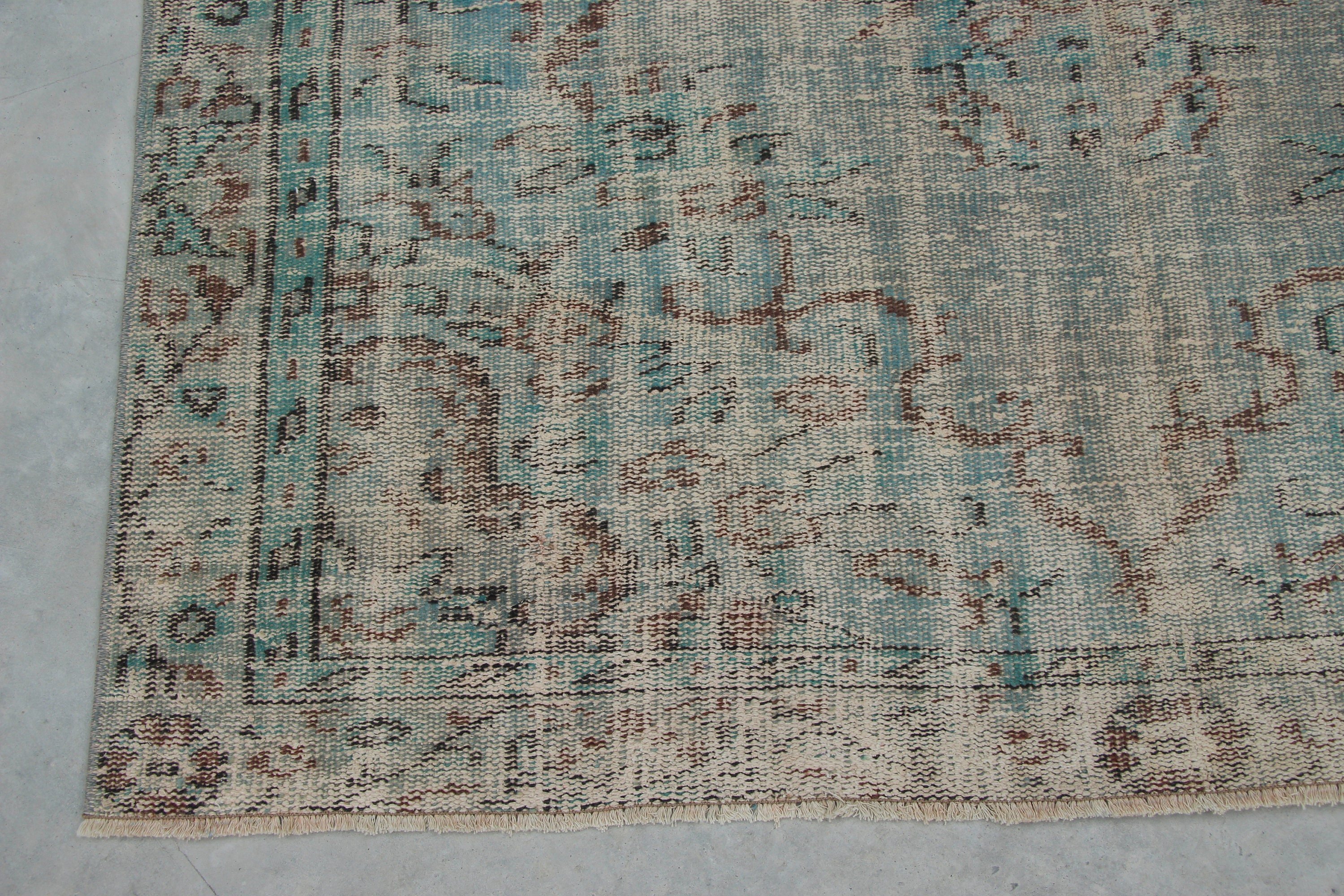 Vintage Rug, 5.2x7.8 ft Large Rug, Salon Rug, Green Home Decor Rug, Dining Room Rug, Moroccan Rugs, Turkish Rug, Kitchen Rugs, Retro Rug