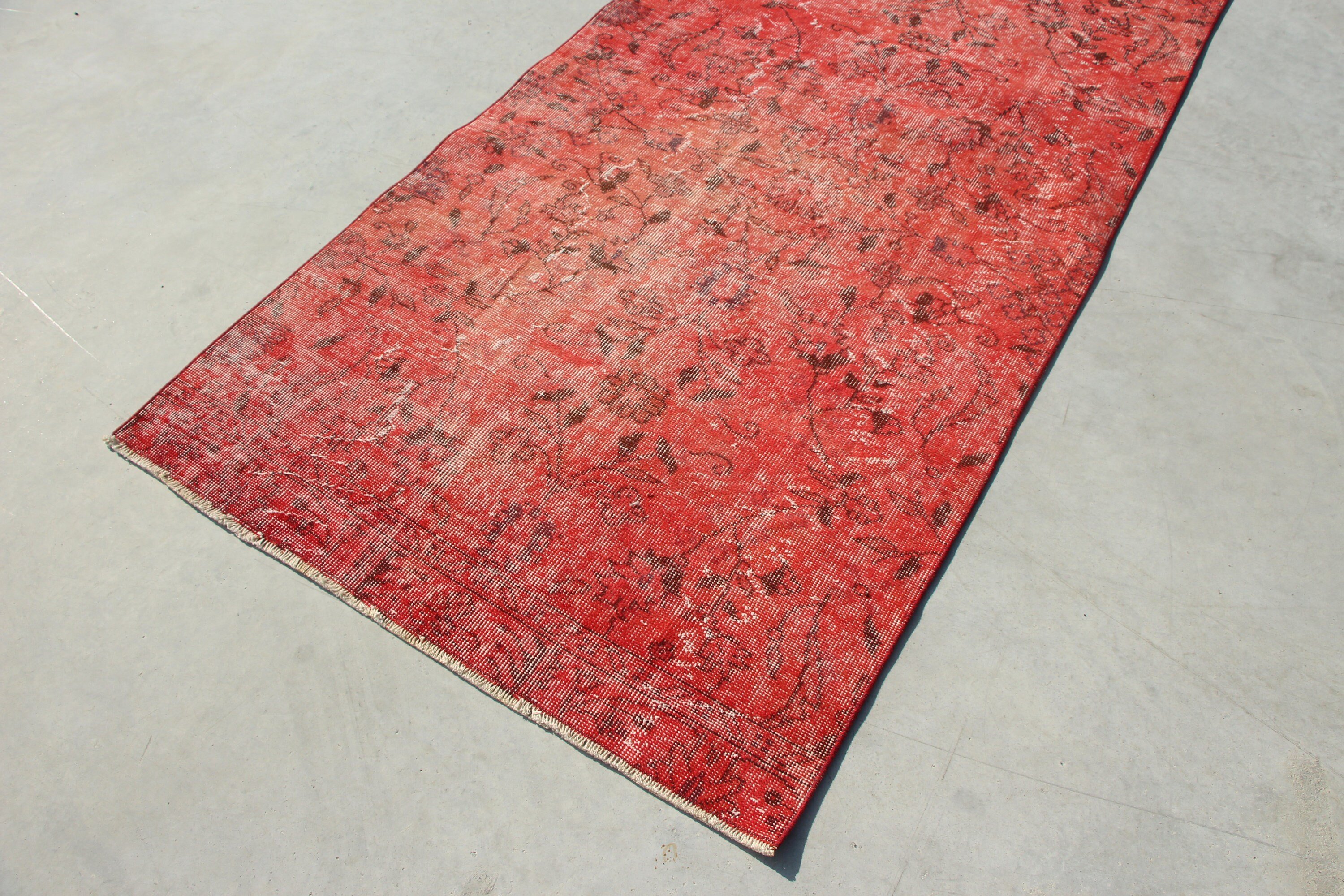 Vintage Rugs, Indoor Rug, Turkish Rug, Rugs for Nursery, Anatolian Rug, Oushak Rugs, Old Rugs, Red  3.6x8.8 ft Area Rugs