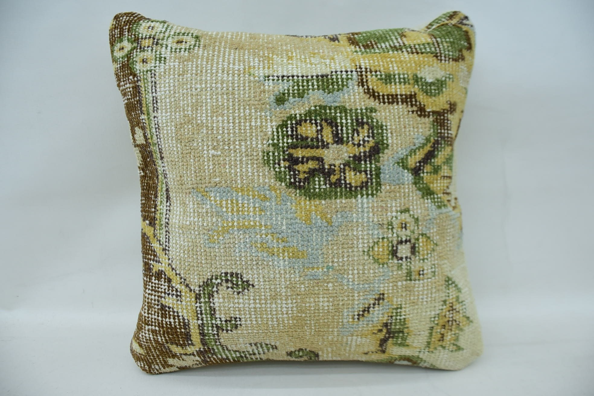 Kilim Pillow Cover, Kilim Cushion Sham, 16"x16" Beige Cushion Cover, Car Cushion, Accent Pillow Case, Throw Kilim Pillow