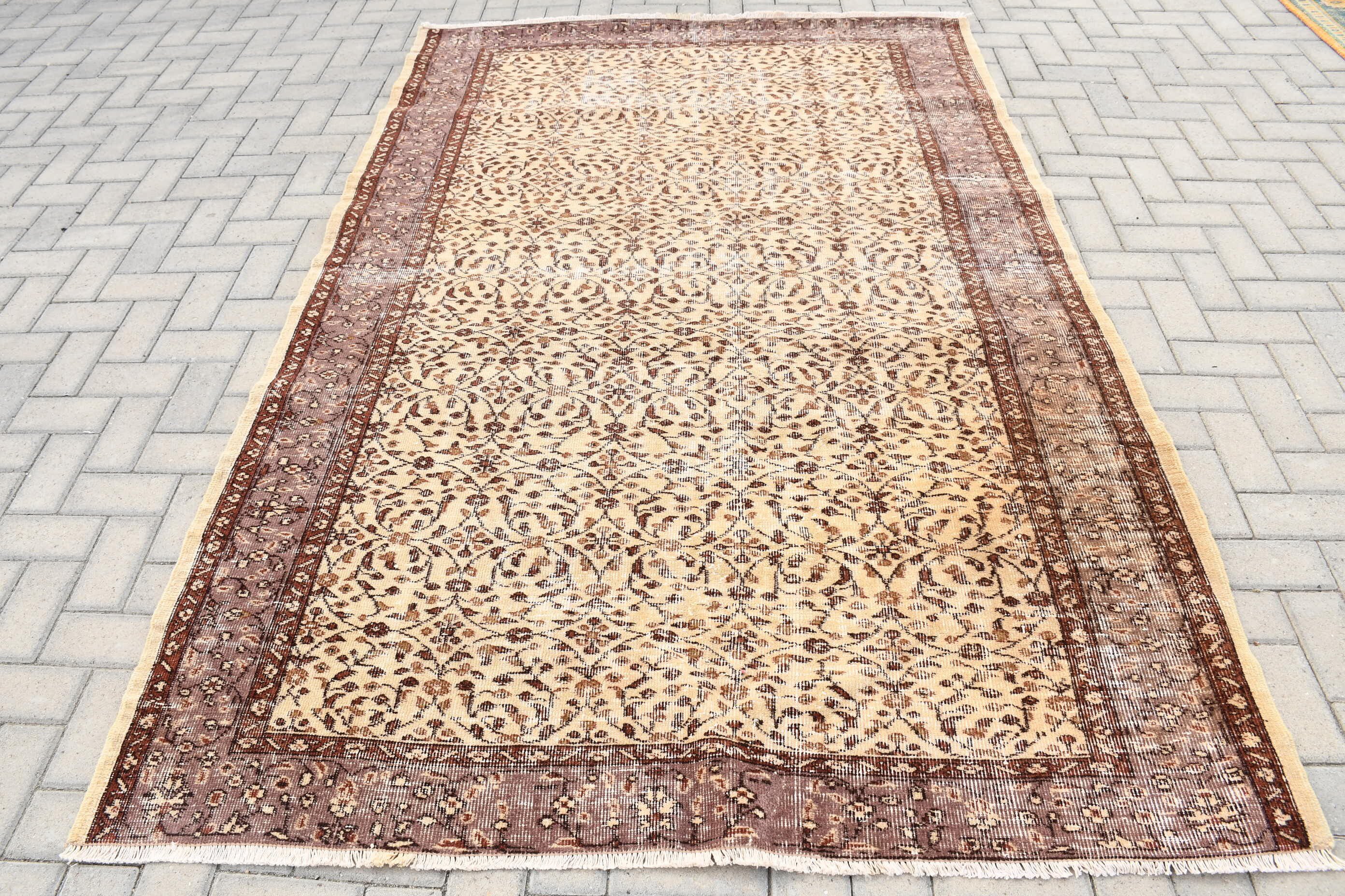 Bedroom Rug, Rugs for Bedroom, Home Decor Rug, Vintage Rug, Wool Rugs, 5.5x8.3 ft Large Rugs, Beige Oushak Rug, Turkish Rug, Salon Rug