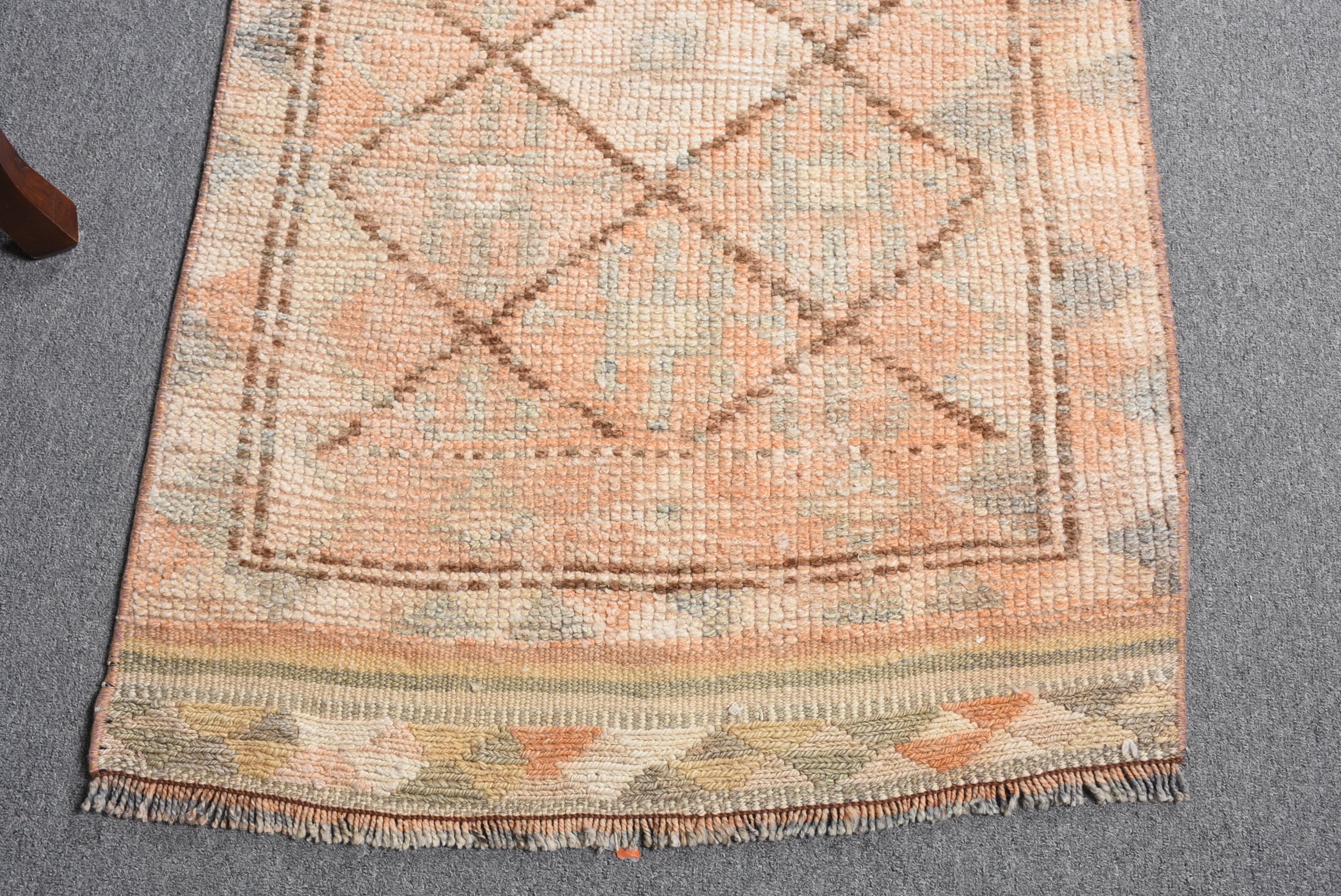 Vintage Halı, Antika Halı, Bej Antika Halı, 2.6x11 ft Yolluk Halıları, Türk Halısı, Koridor Halıları, Koridor Halıları, Mutfak Halıları, Yer Halısı