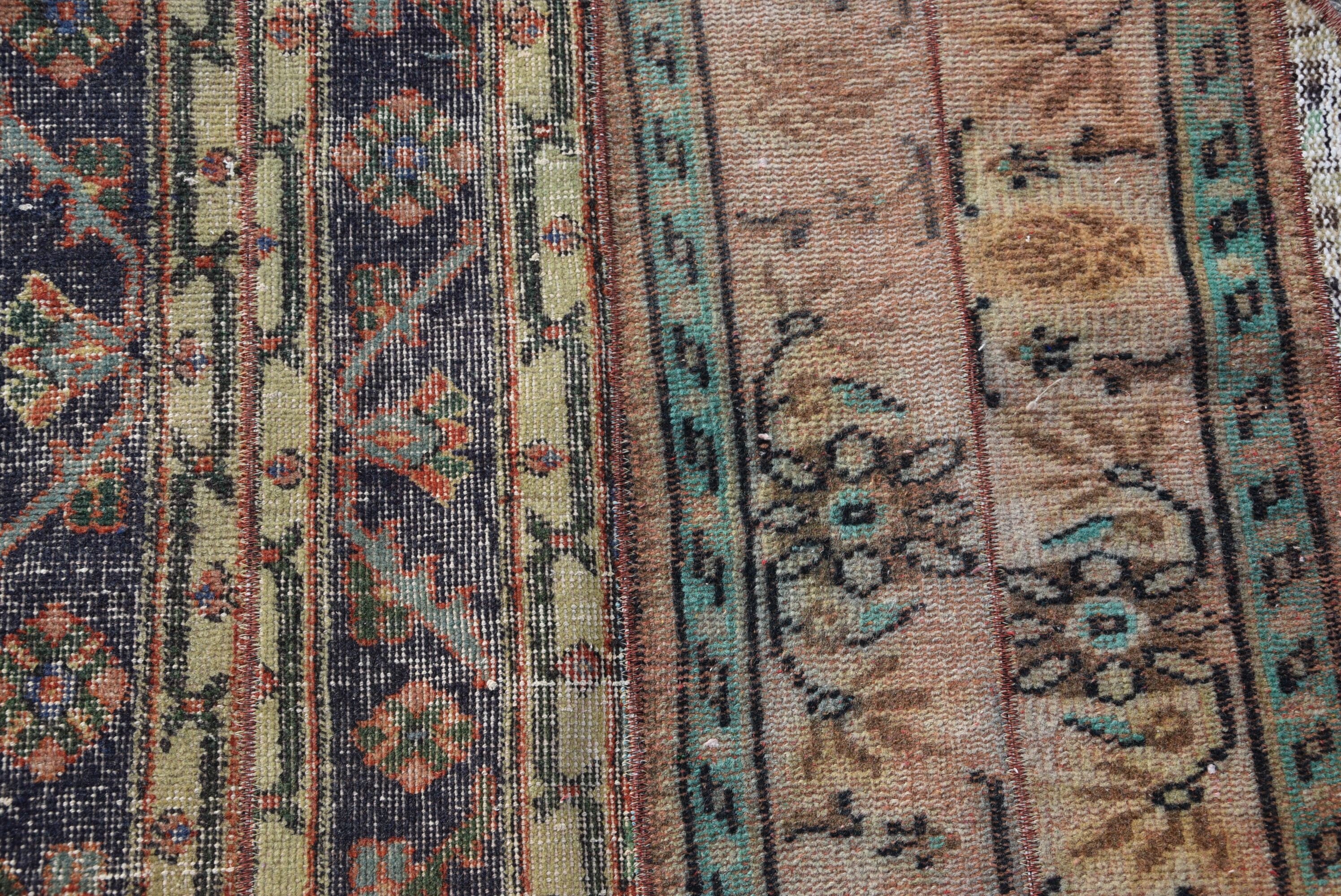 Giriş Halısı, Mutfak Halısı, Mavi Oushak Halıları, Oushak Halısı, Türk Halısı, 3,1x3,1 ft Küçük Halı, Vintage Halılar, Anadolu Halısı, Çocuk Odası Halıları