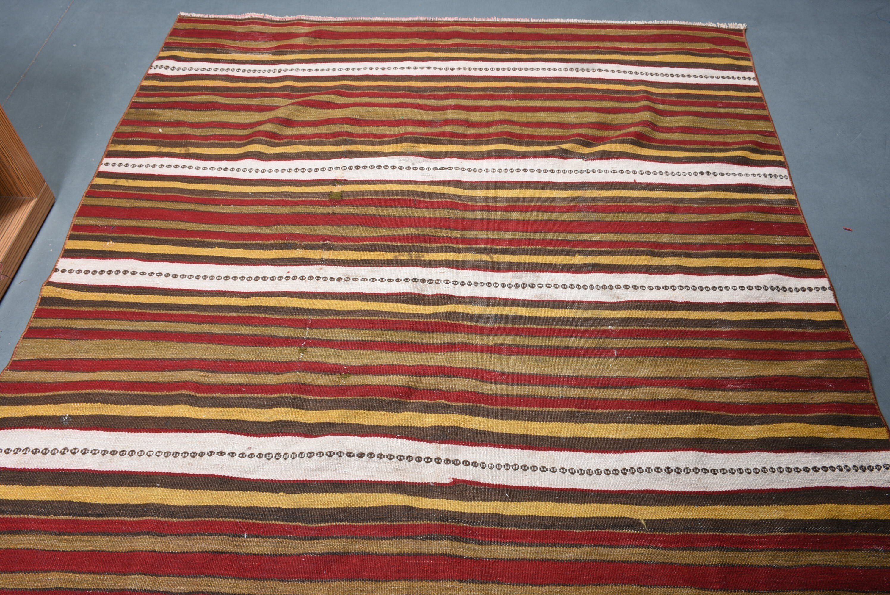 Living Room Rug, Vintage Rugs, Turkish Rugs, 6.1x9.6 ft Large Rug, Red Kitchen Rug, Salon Rug, Kitchen Rug, Flatweave Rug