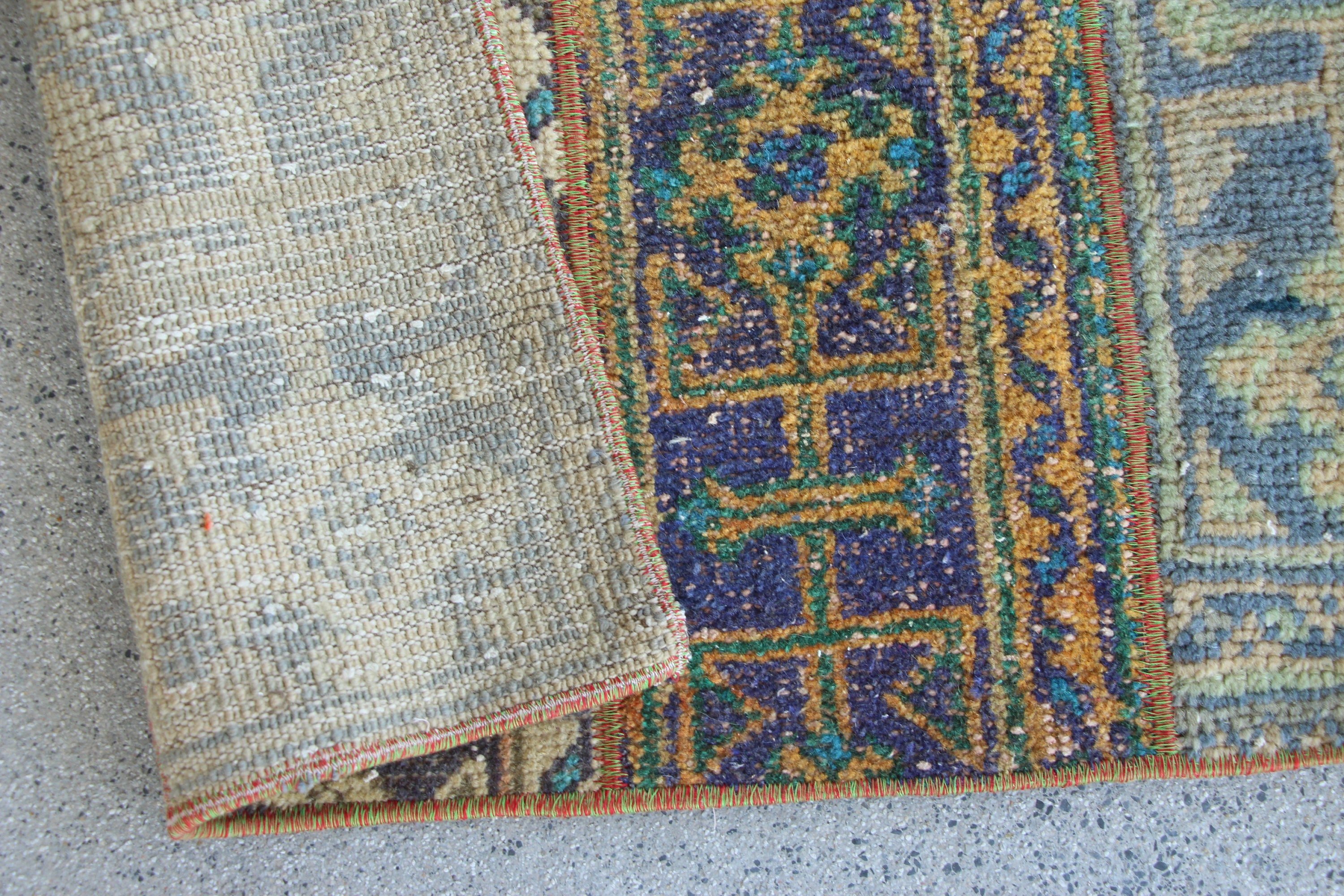 Blue  2.5x4.2 ft Small Rug, Oushak Rug, Turkish Rug, Nursery Rugs, Kitchen Rugs, Vintage Rugs, Wool Rugs, Rugs for Nursery