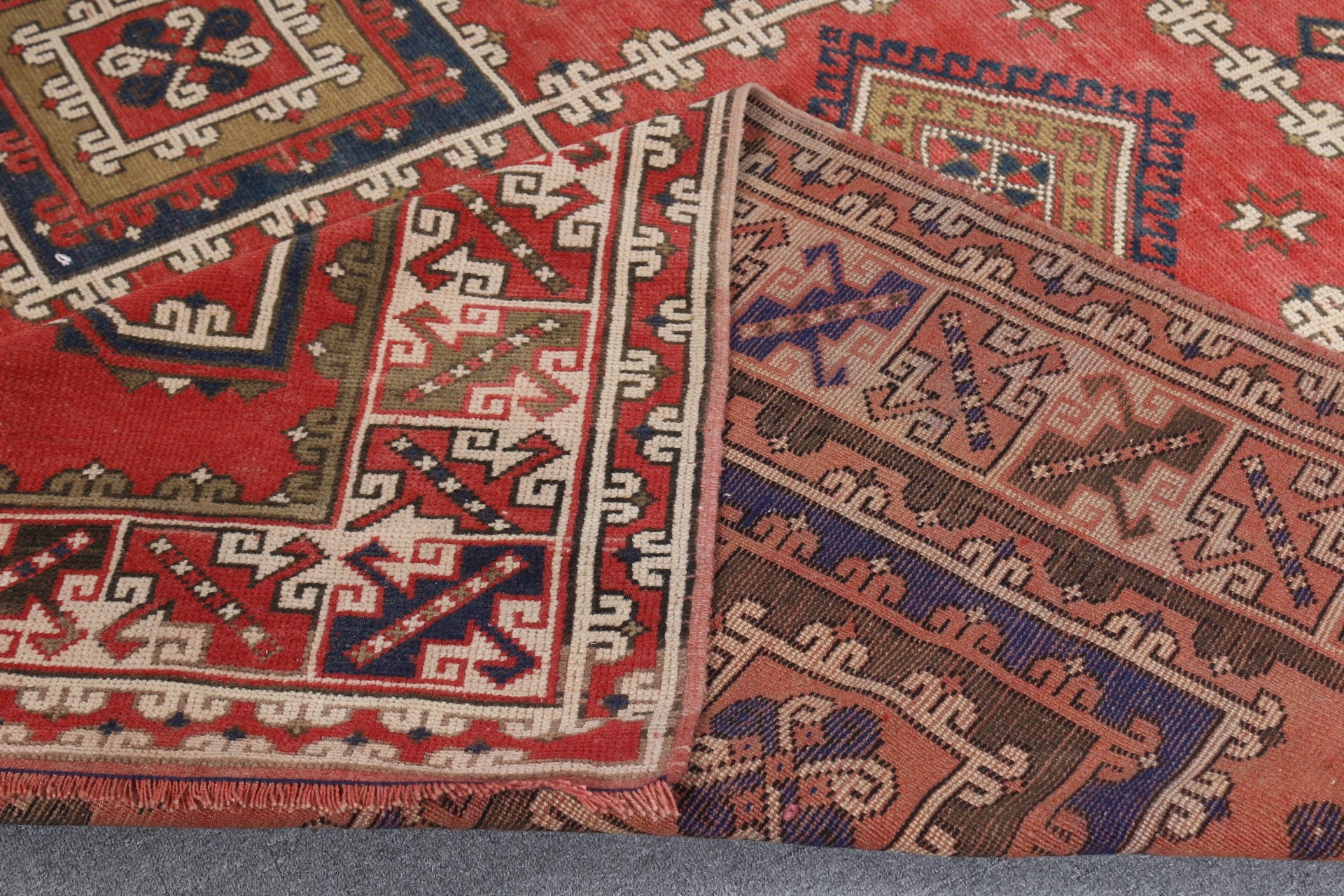 Kırmızı Fas Halıları, 6.5x10.7 ft Büyük Halı, Soyut Halı, Salon Halısı, Yemek Odası Halıları, Türk Halısı, Mutfak Halıları, Vintage Halı, Oryantal Halı