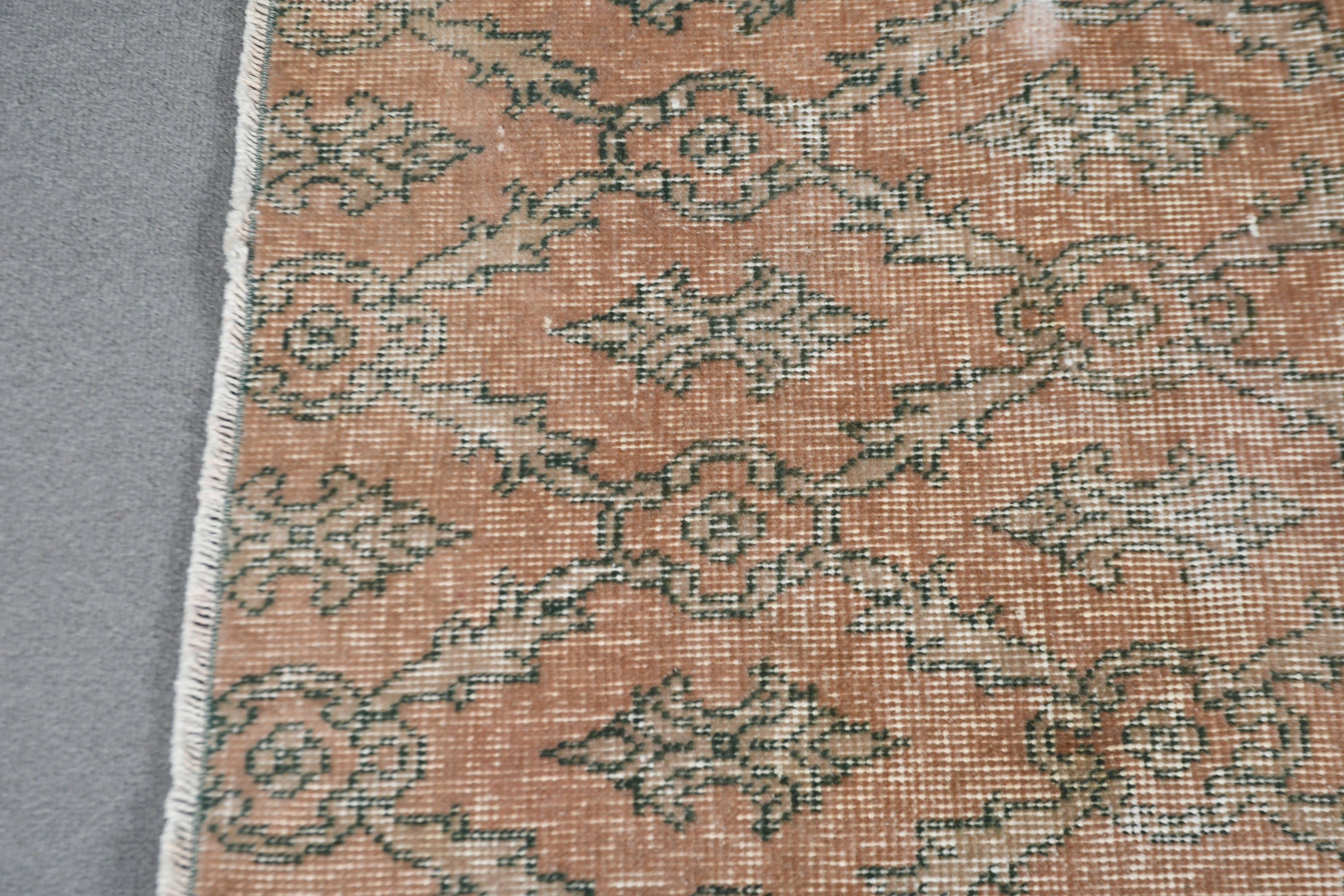 Mutfak Halıları, Vintage Halı, Fas Halısı, Türk Halısı, 3x5,9 ft Aksan Halısı, Havalı Halılar, Giriş Halıları, Turuncu Yün Halılar, Çocuk Halısı