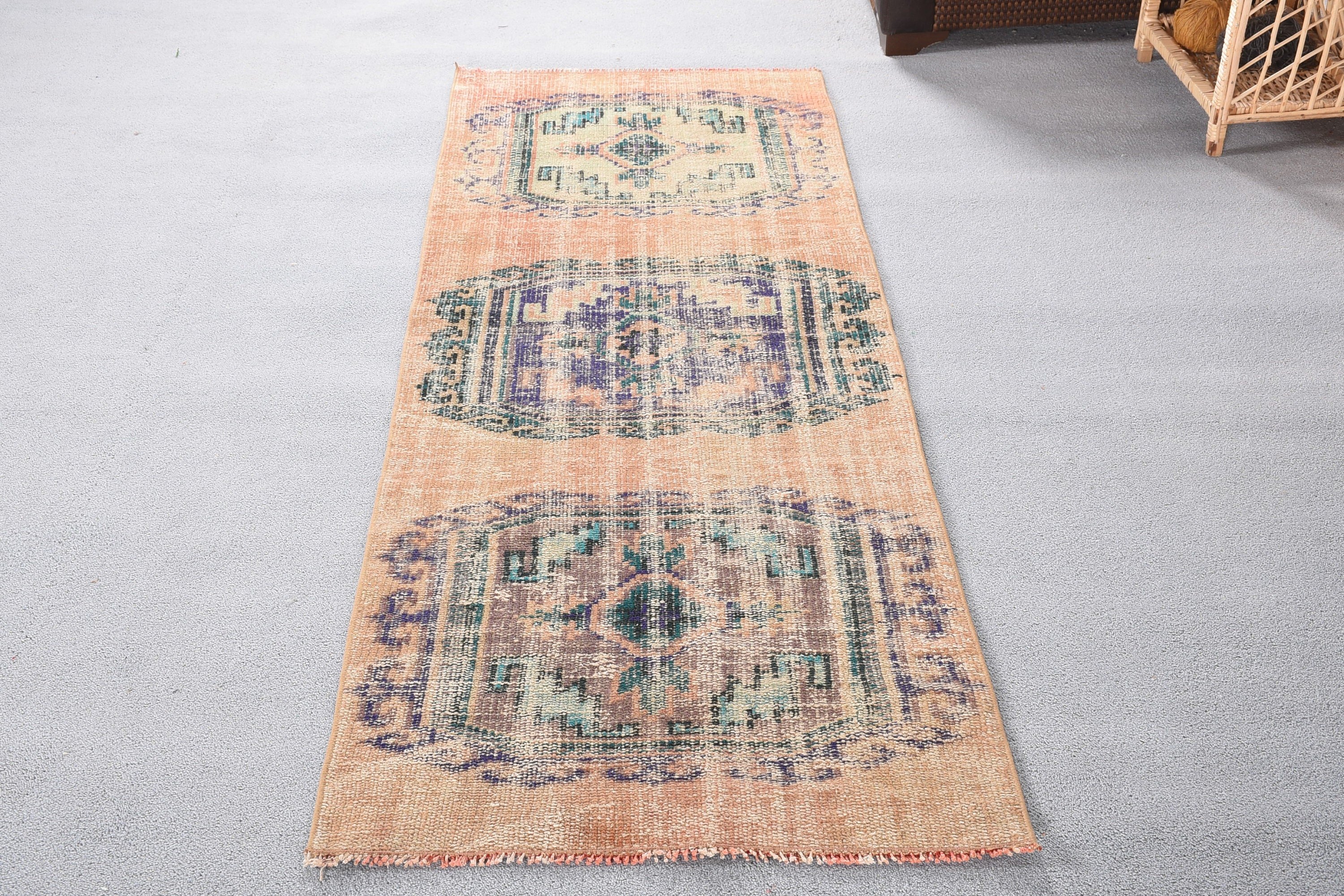 Turkish Rug, Stair Rug, Rugs for Stair, Brown Home Decor Rug, Kitchen Rugs, Moroccan Rug, Vintage Rug, 2.4x7 ft Runner Rug