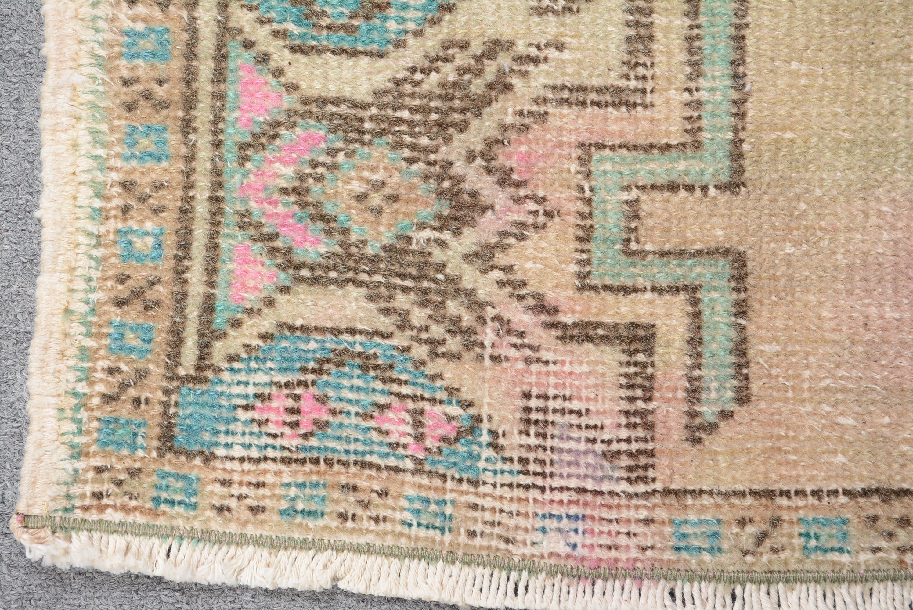 Entry Rug, Oushak Rug, Turkish Rug, Cool Rug, 1.8x2.9 ft Small Rug, Vintage Rug, Beige Oriental Rug, Rugs for Door Mat, Door Mat Rug