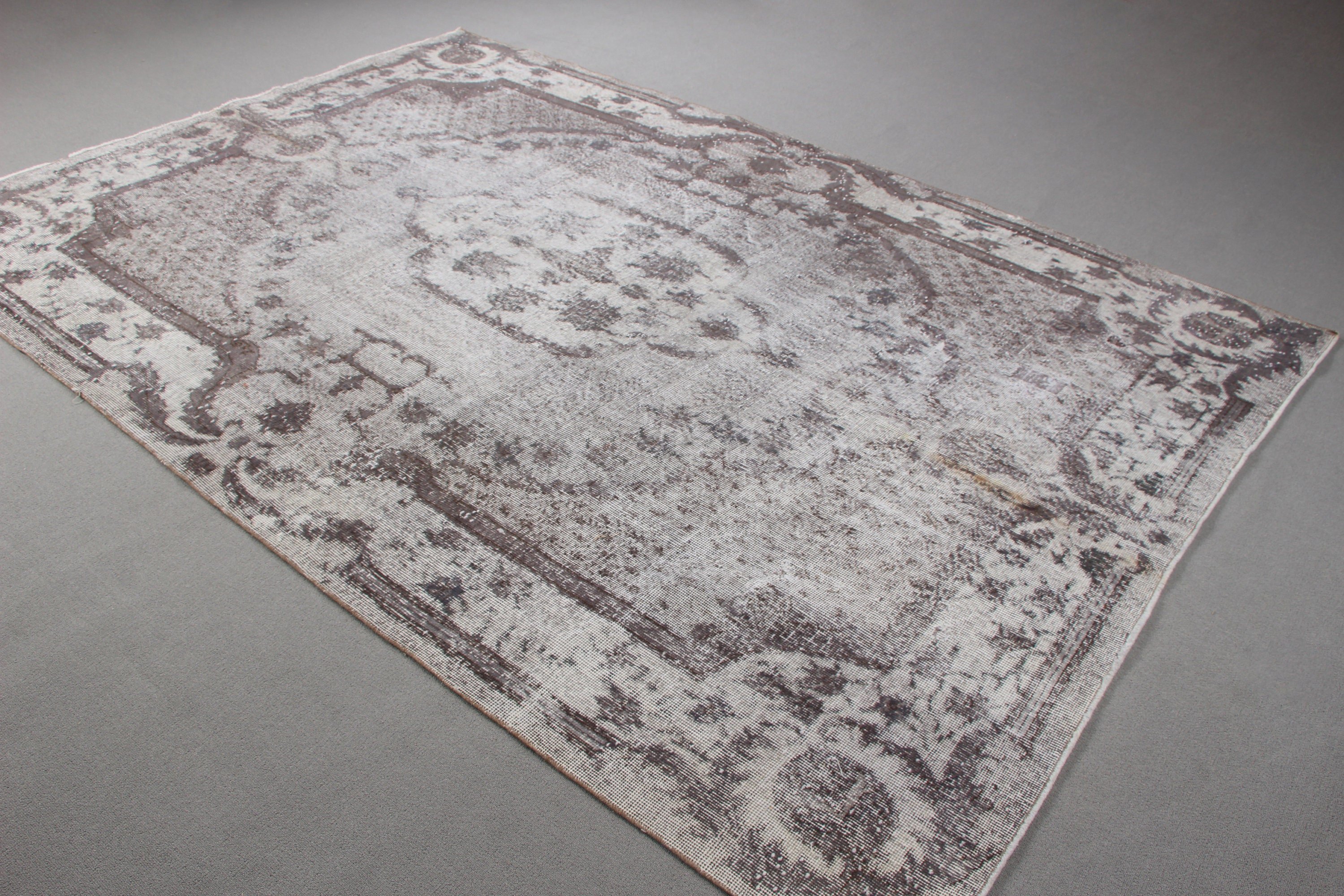 Vintage Rugs, Home Decor Rugs, White  6.7x9.9 ft Large Rugs, Neutral Rug, Dining Room Rugs, Large Oushak Rug, Turkish Rugs