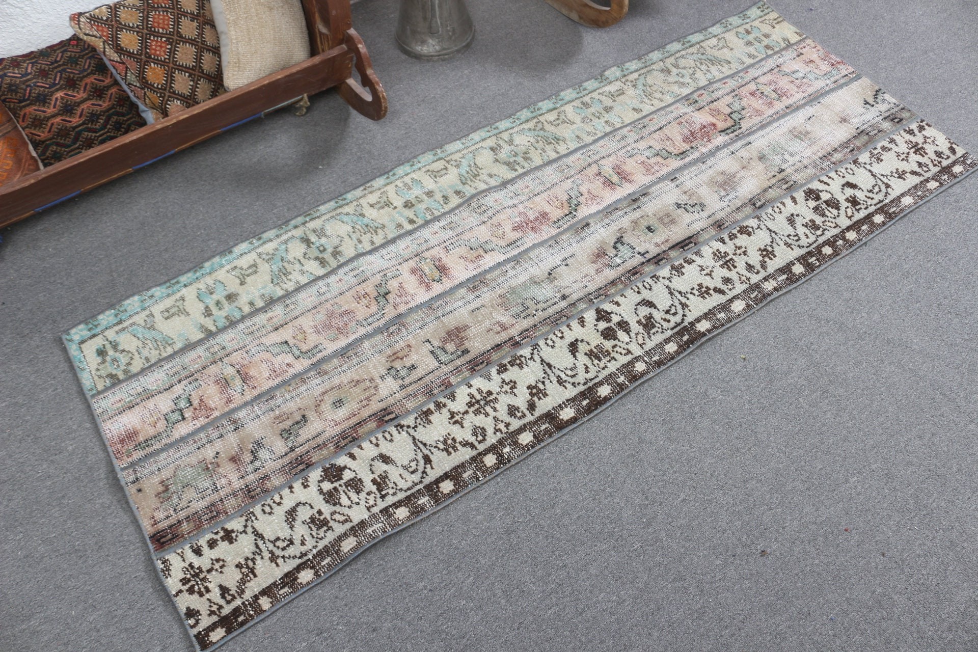 Hallway Rugs, Turkish Rugs, Cool Rug, Rugs for Hallway, Beige Floor Rug, Vintage Rug, 2.3x6.1 ft Runner Rug, Corridor Rug, Floor Rug