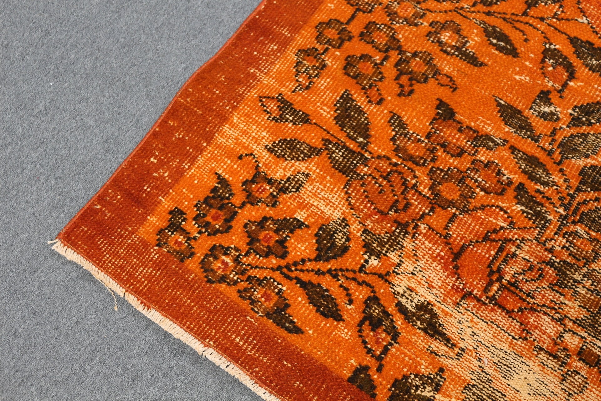 Vintage Decor Rug, Orange Wool Rugs, Vintage Rugs, Turkish Rugs, Entry Rug, Rugs for Entry, Cool Rugs, Kitchen Rug, 3.3x6 ft Accent Rug