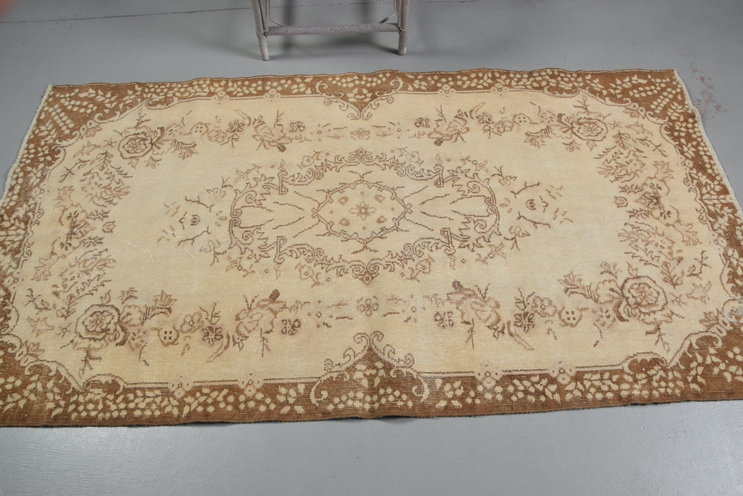 Nursery Rug, 3.9x7 ft Area Rugs, Turkish Rug, Vintage Rug, Kitchen Rugs, Office Rugs, Beige Antique Rugs, Floor Rugs, Rugs for Bedroom