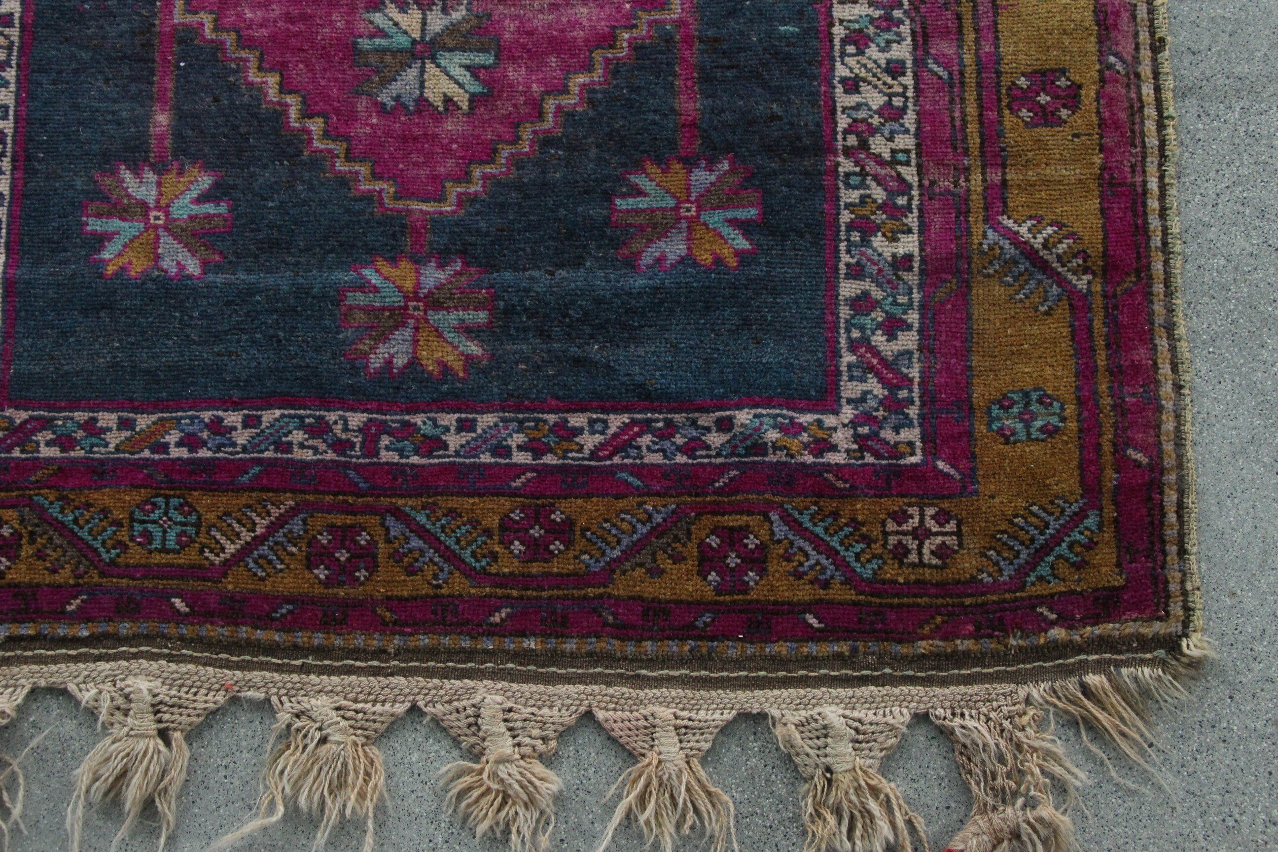 Havalı Halı, Yer Halısı, Mor Oryantal Halı, 3,6x9,3 ft Runner Halıları, Koridor Halısı, Vintage Halı, Koridor Halısı, Türk Halısı, Koridor Halıları