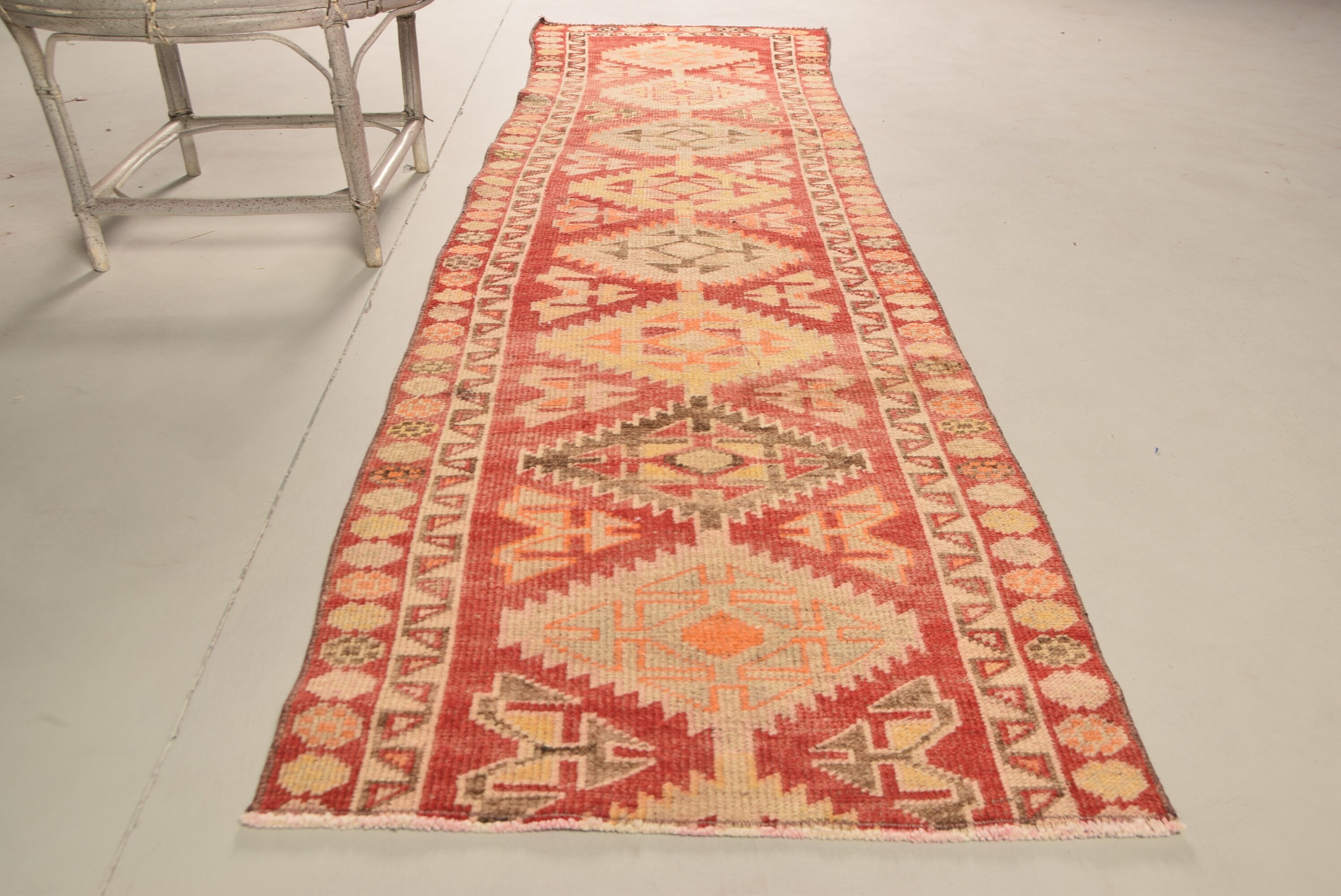 Rugs for Corridor, Designer Rug, Red  2.6x9.5 ft Runner Rugs, Antique Rug, Vintage Rug, Kitchen Rug, Turkish Rug, Bedroom Rugs